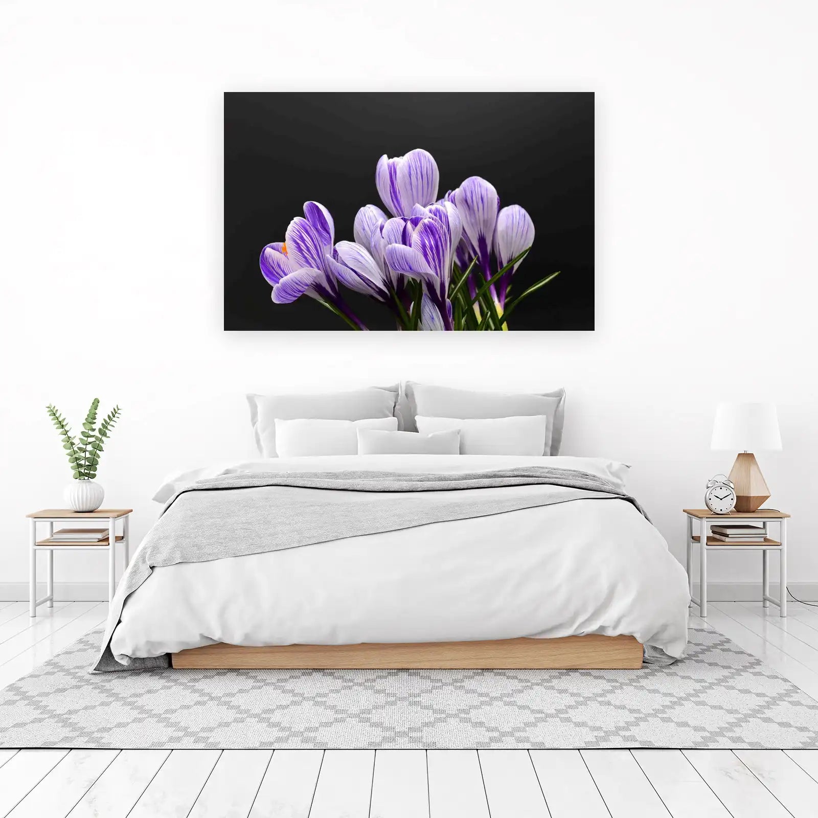 Purple Striped Crocus Bloom Wall Art