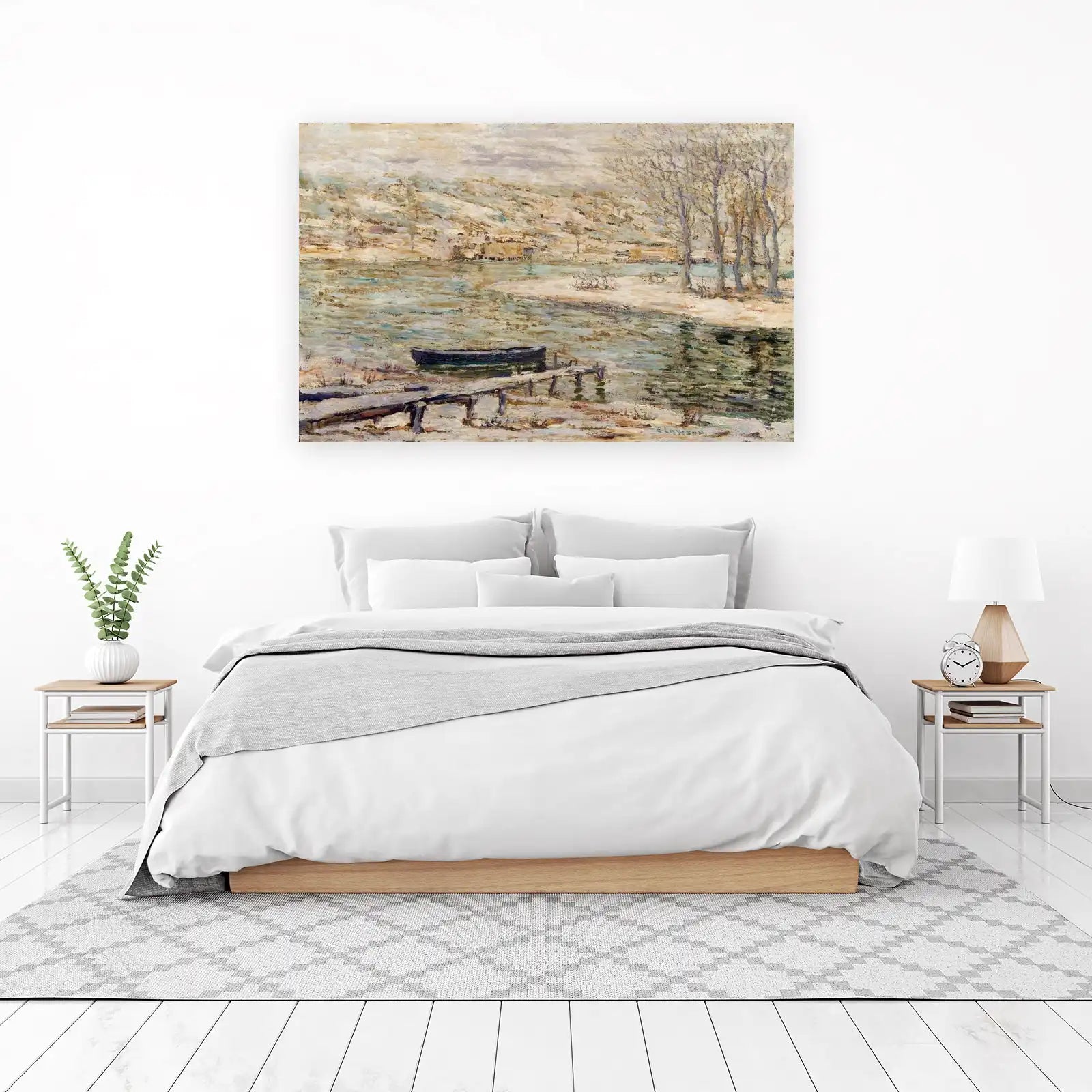 Serene Winter River Landscape Wall Art
