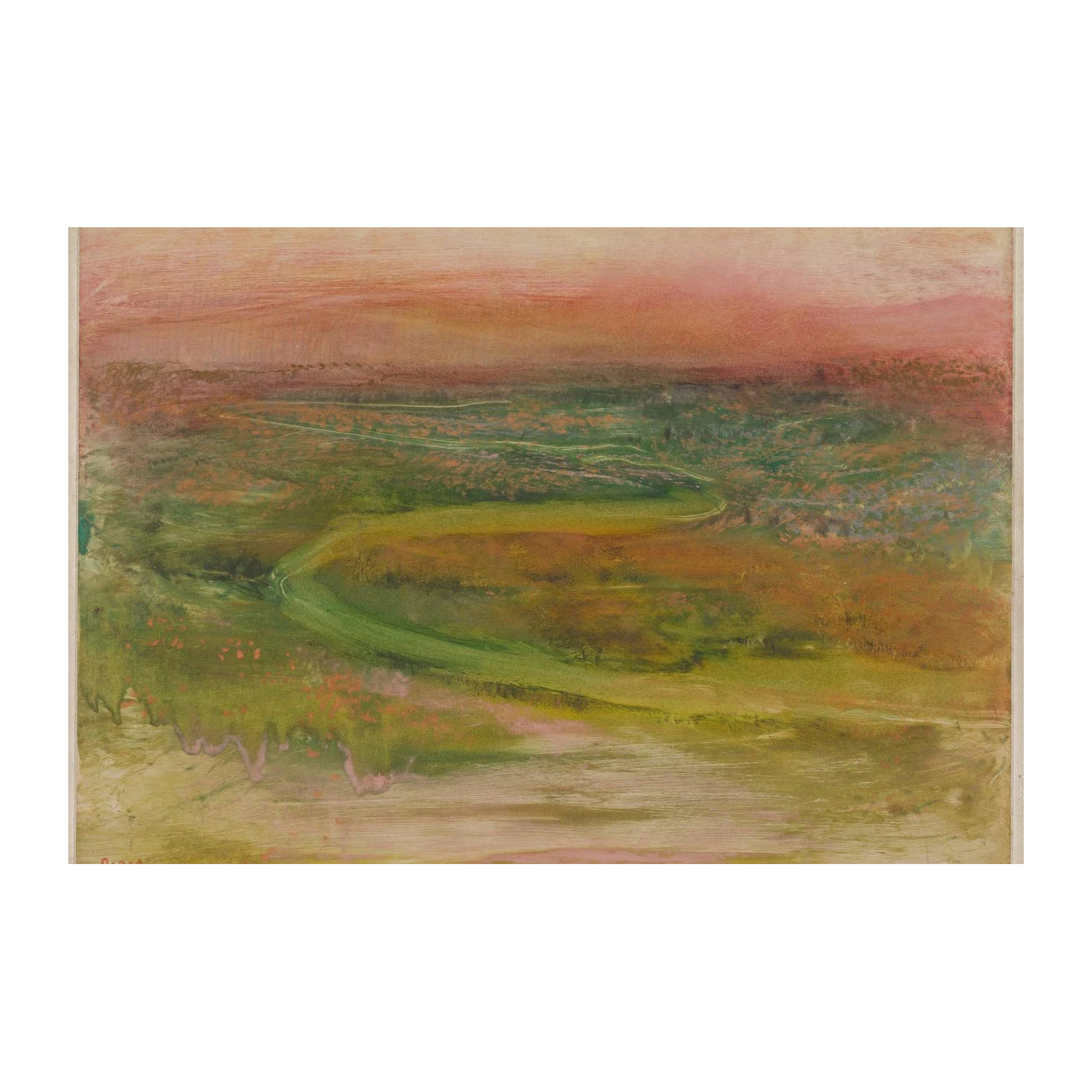 Serene Meadow Landscape Impressionist Wall Art