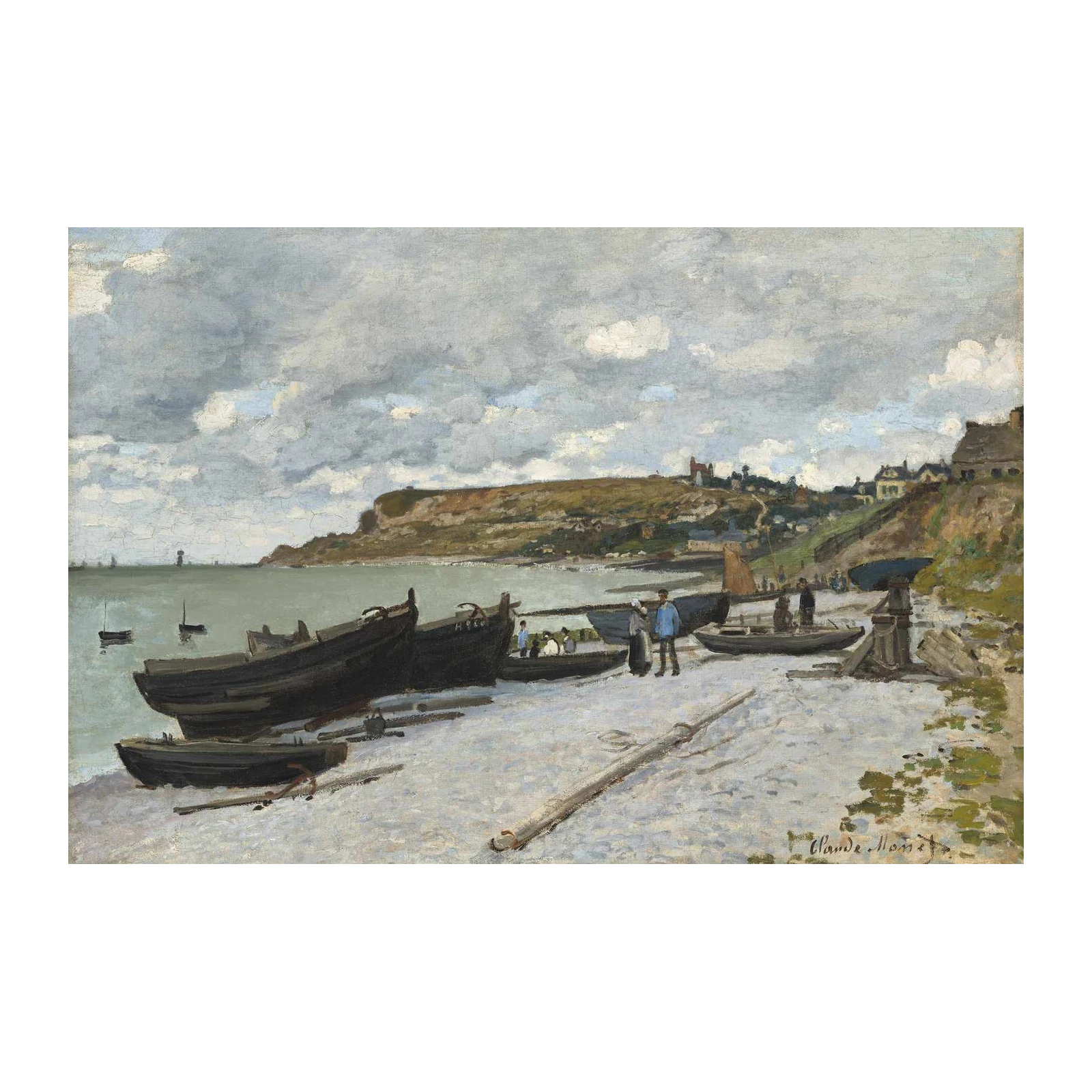 Impressionist Coastline Boats Wall Art