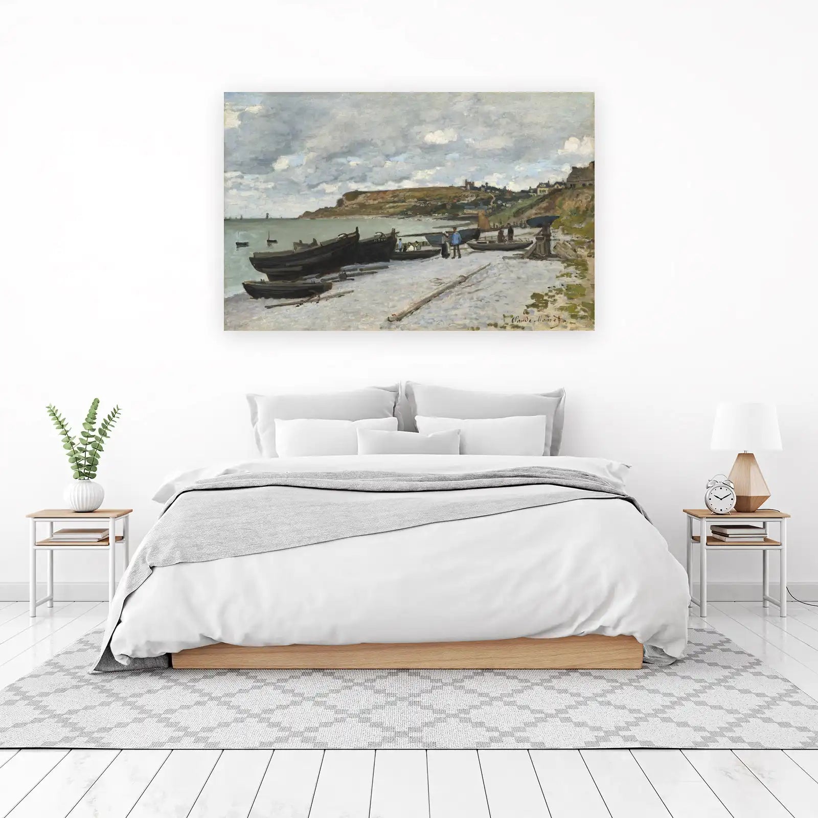 Impressionist Coastline Boats Wall Art