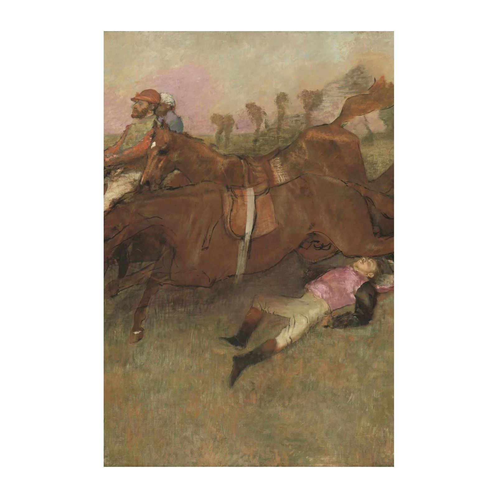 Dramatic Horse Racing Fall Wall Art