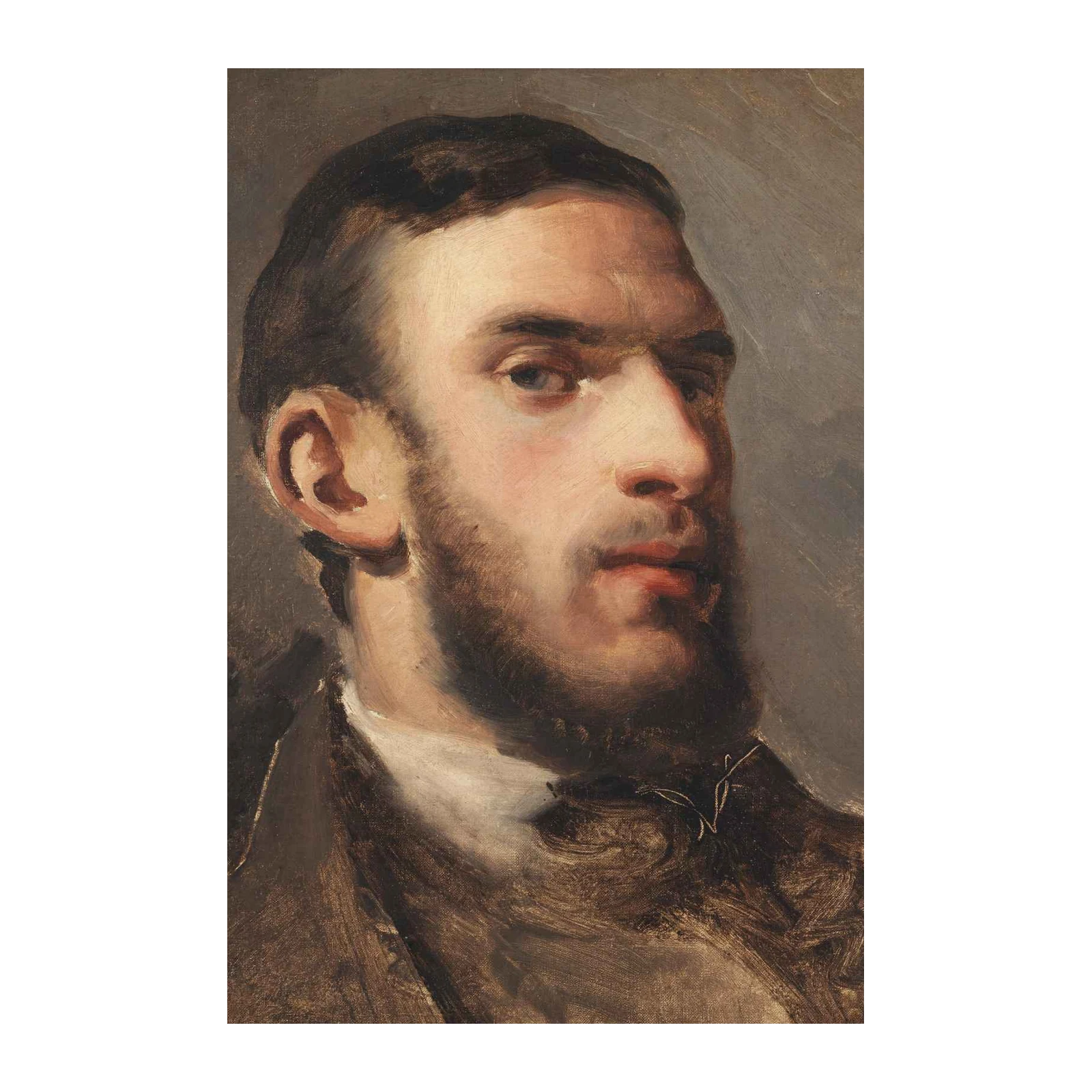 Man with Beard Portrait Oil Painting Wall Art