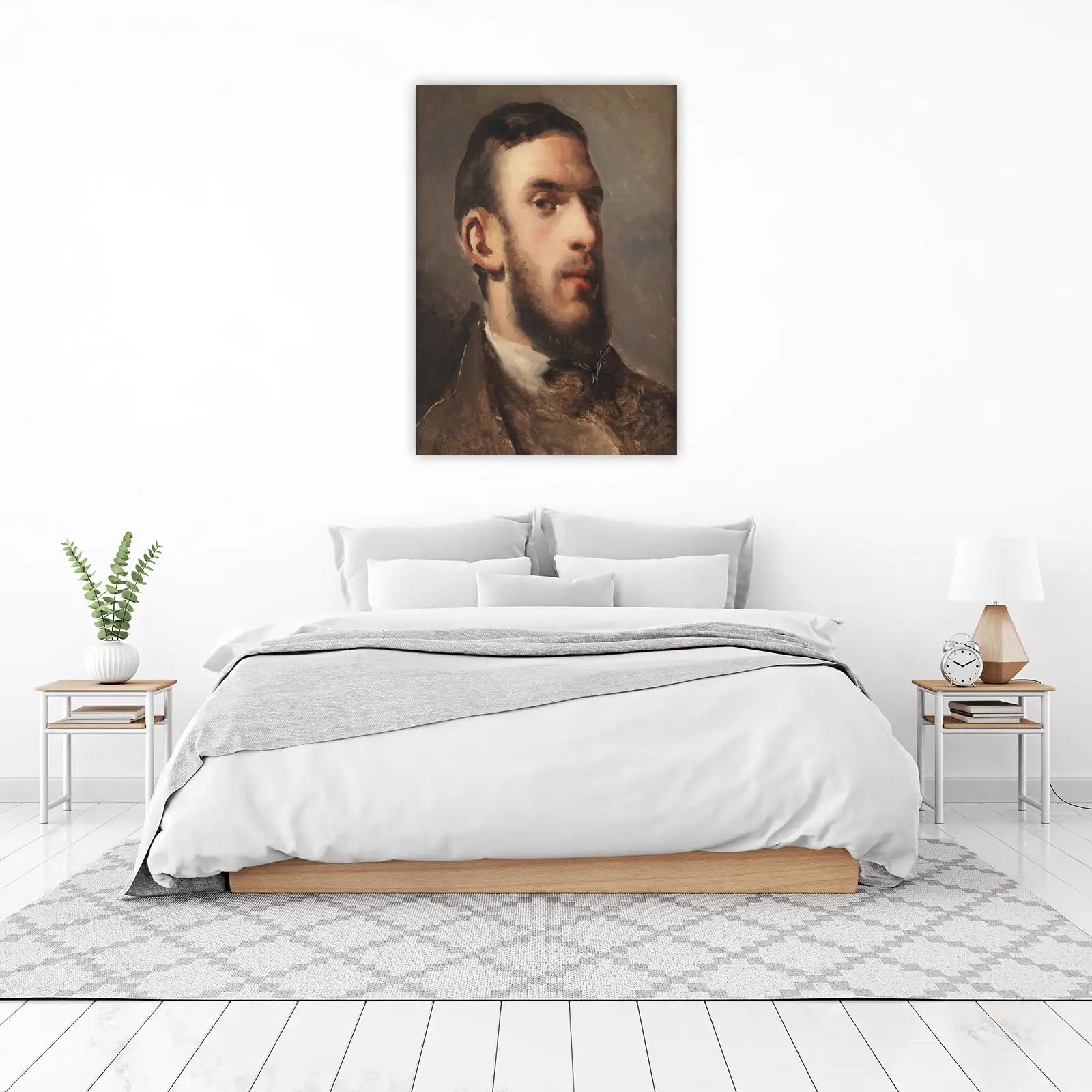 Man with Beard Portrait Oil Painting Wall Art
