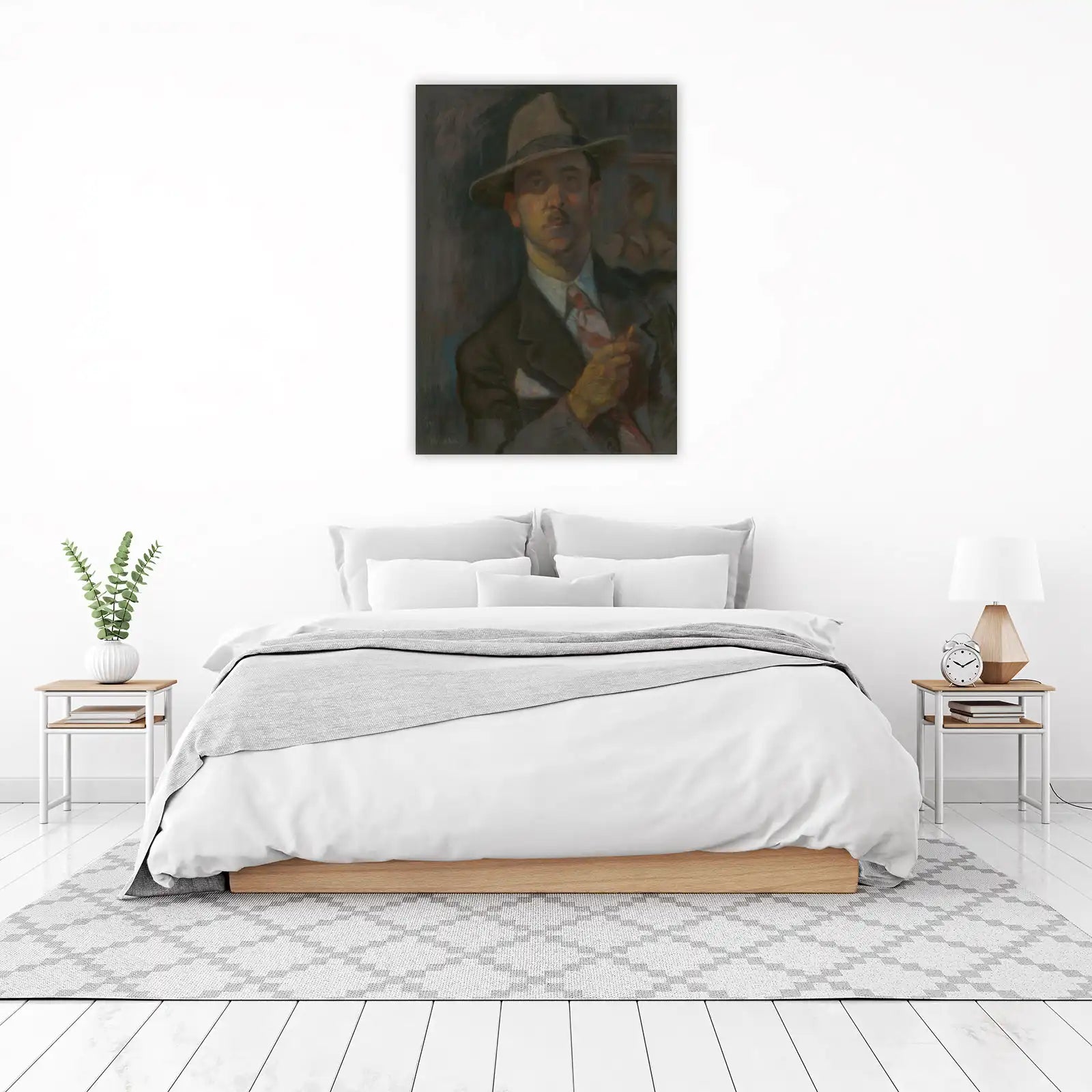 Man in Fedora Wall Art - Vintage Portrait Art