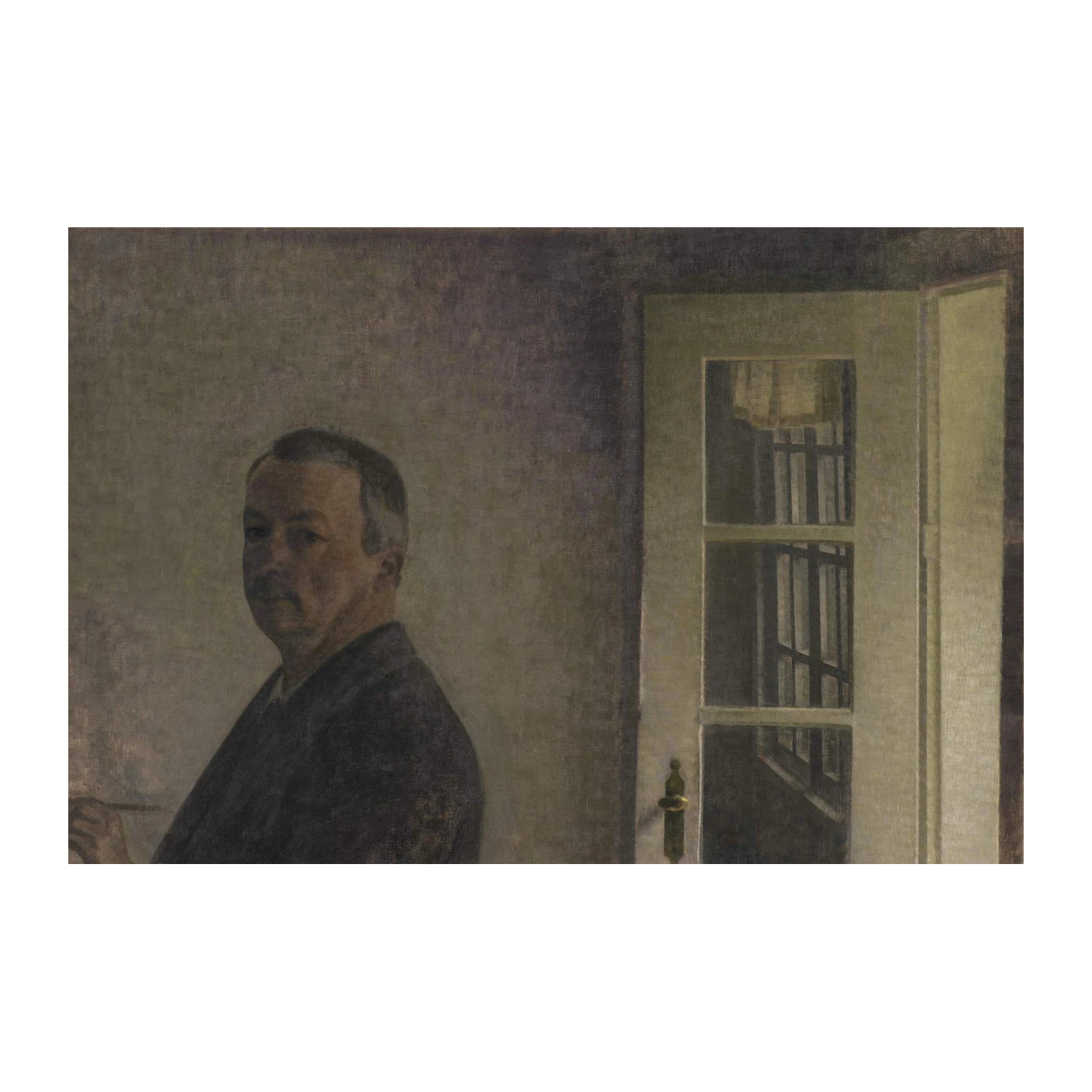 Introspective Self-Portrait Doorway Wall Art