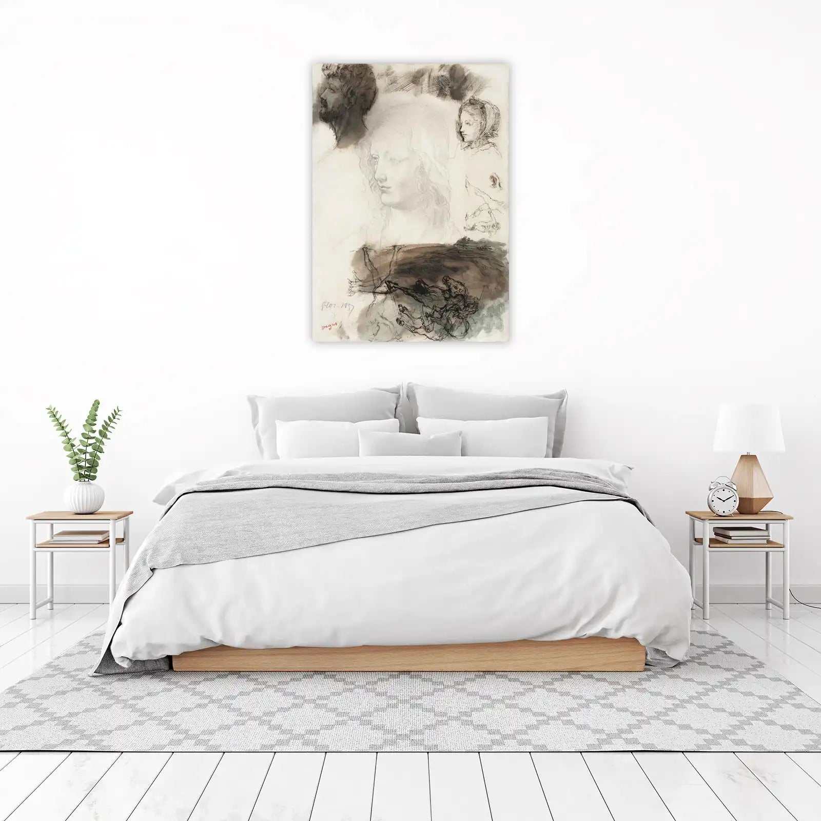 Masterful Figure Studies Vintage Sketch Wall Art