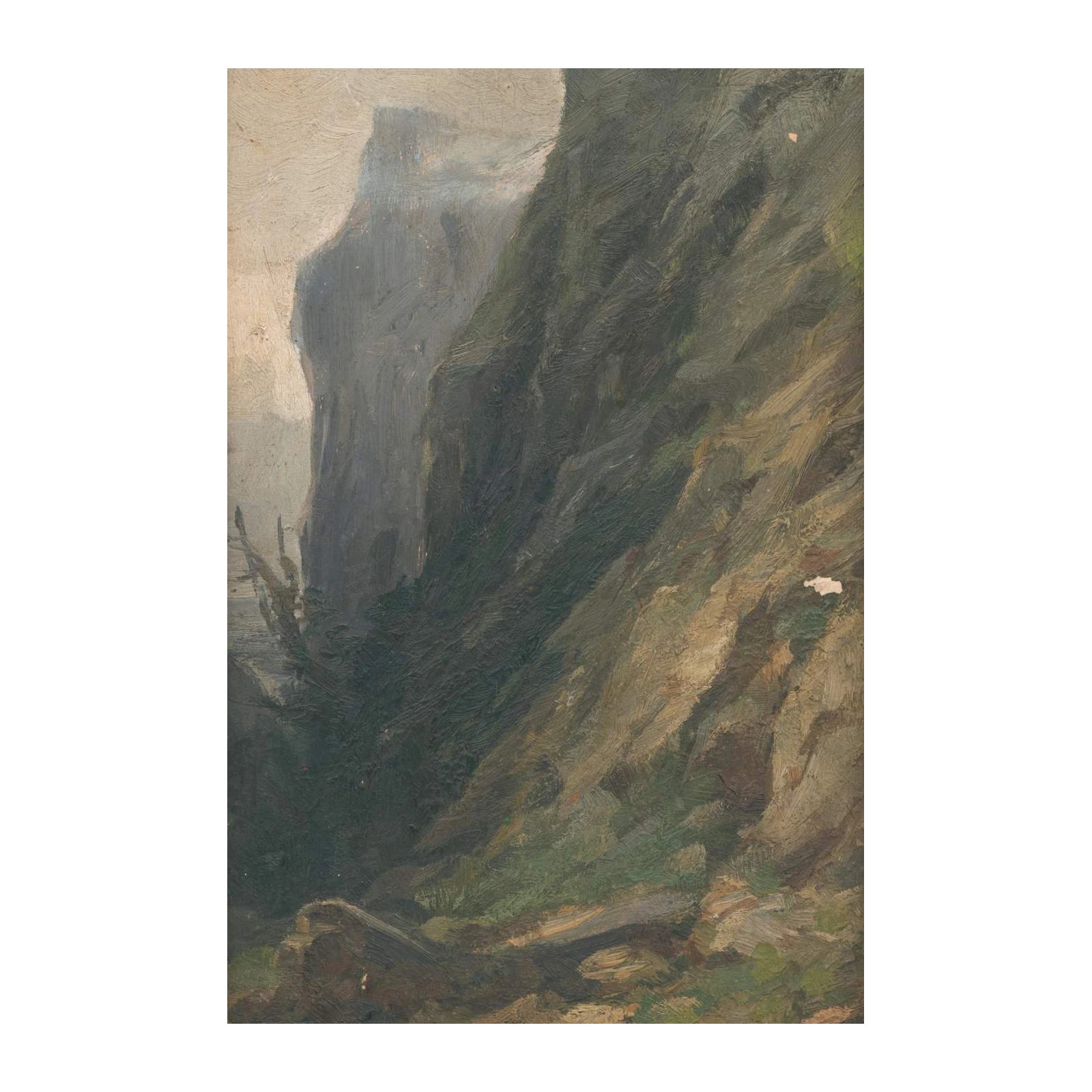 Moody Mountain Landscape Oil Painting Wall Art