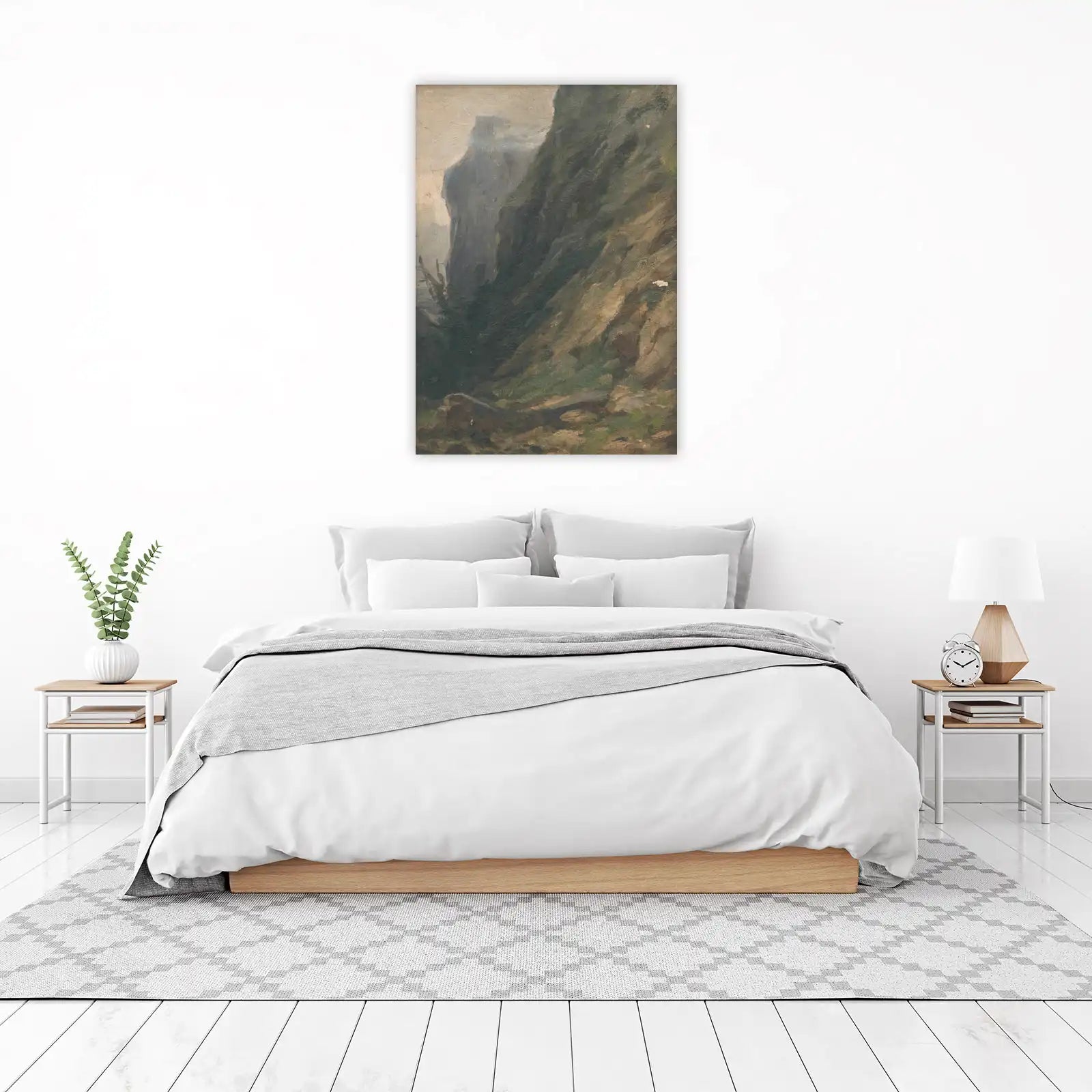 Moody Mountain Landscape Oil Painting Wall Art