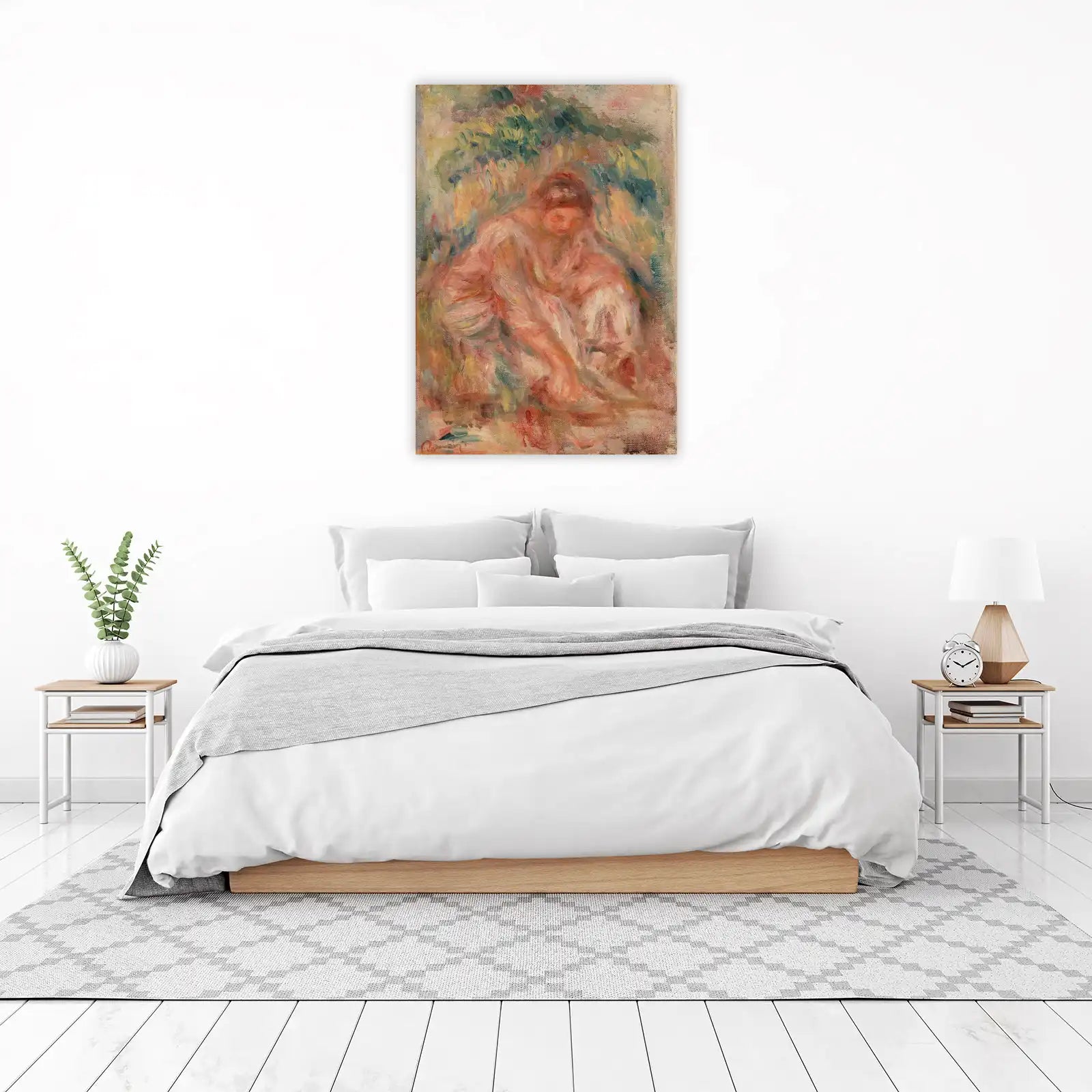 Impressionist Nude Woman Pink Wall Art