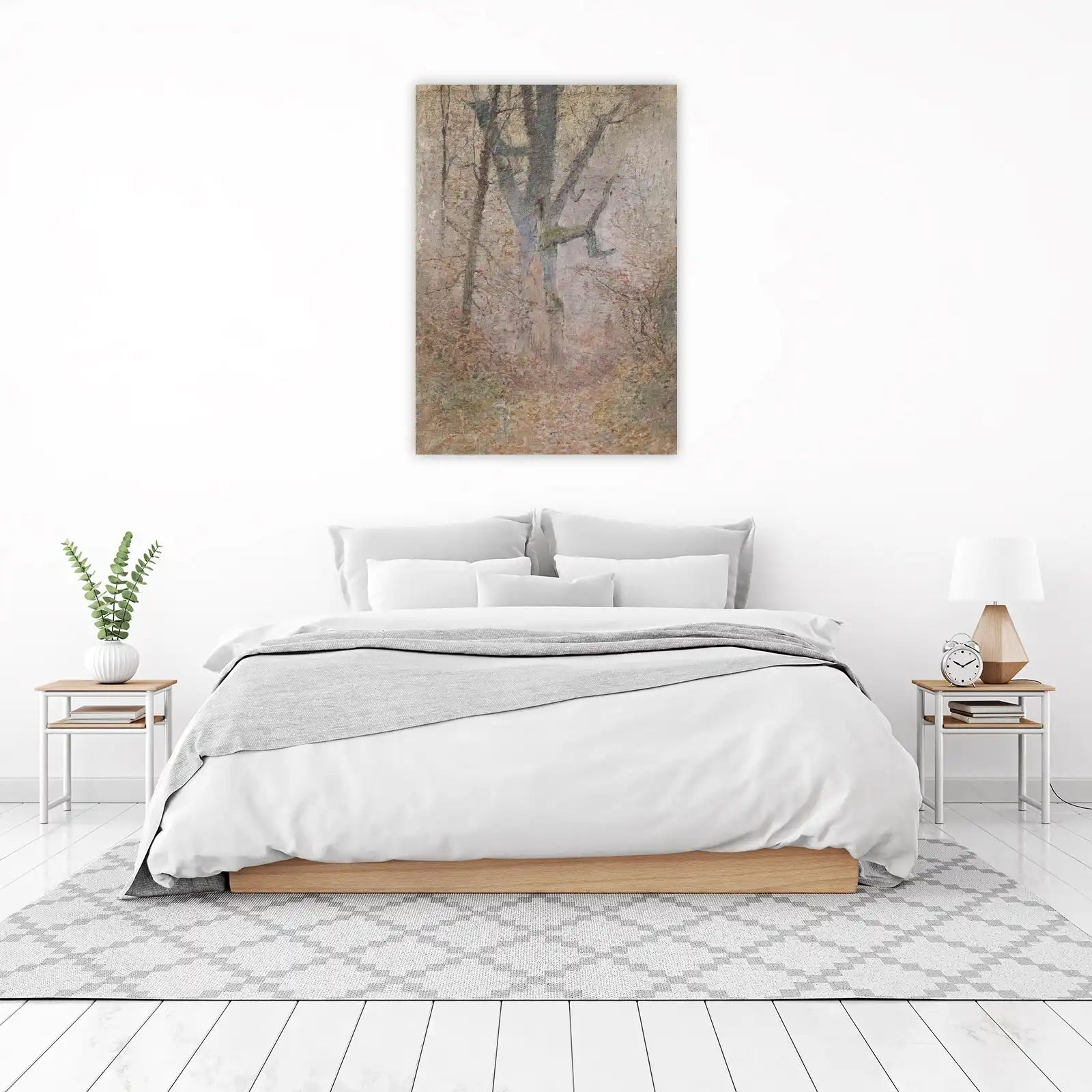 Misty Forest Path Impressionist Wall Art