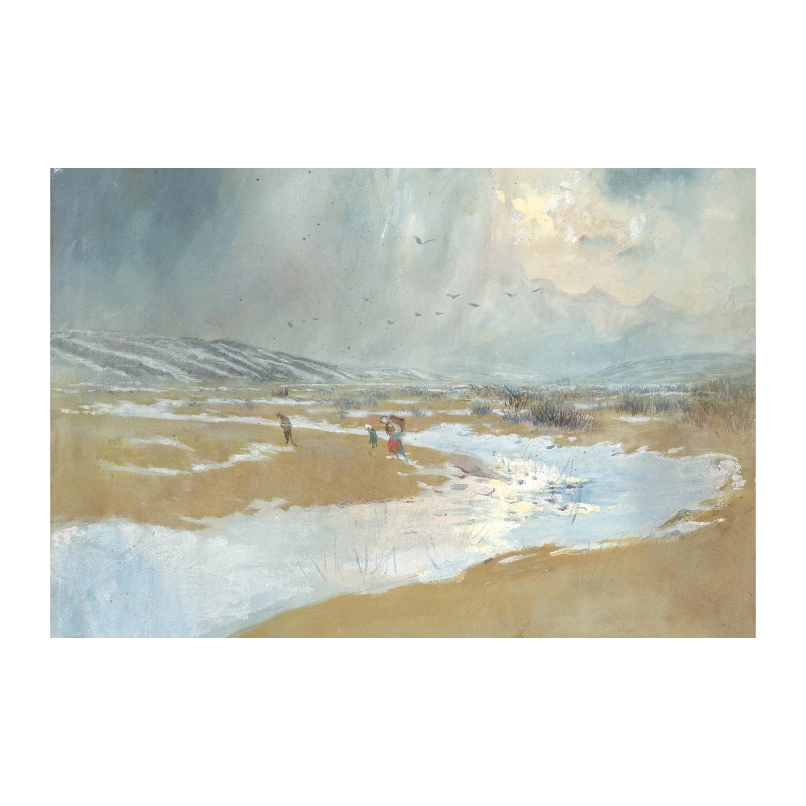 Winter Landscape Figures Wall Art