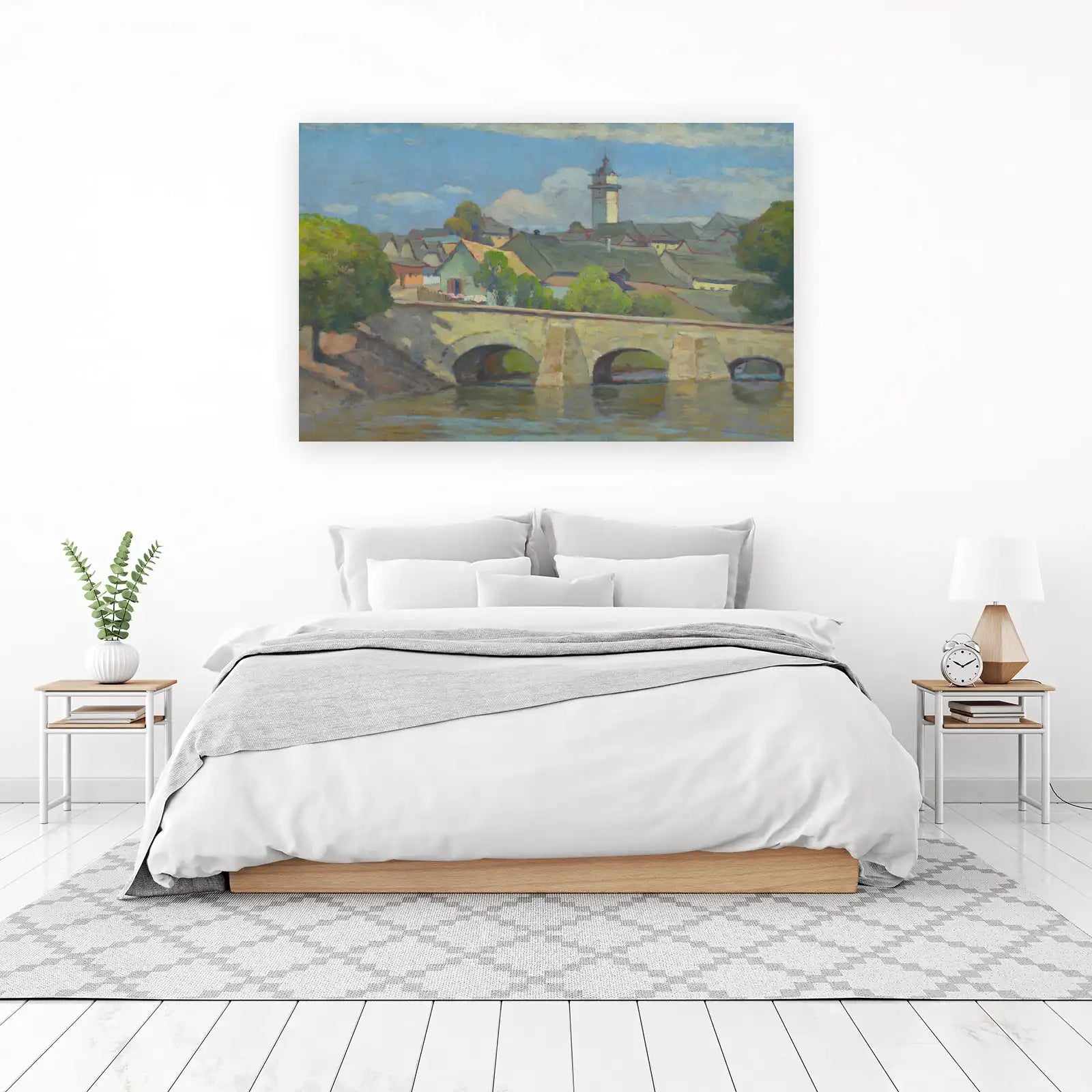 European Town Bridge Landscape Wall Art