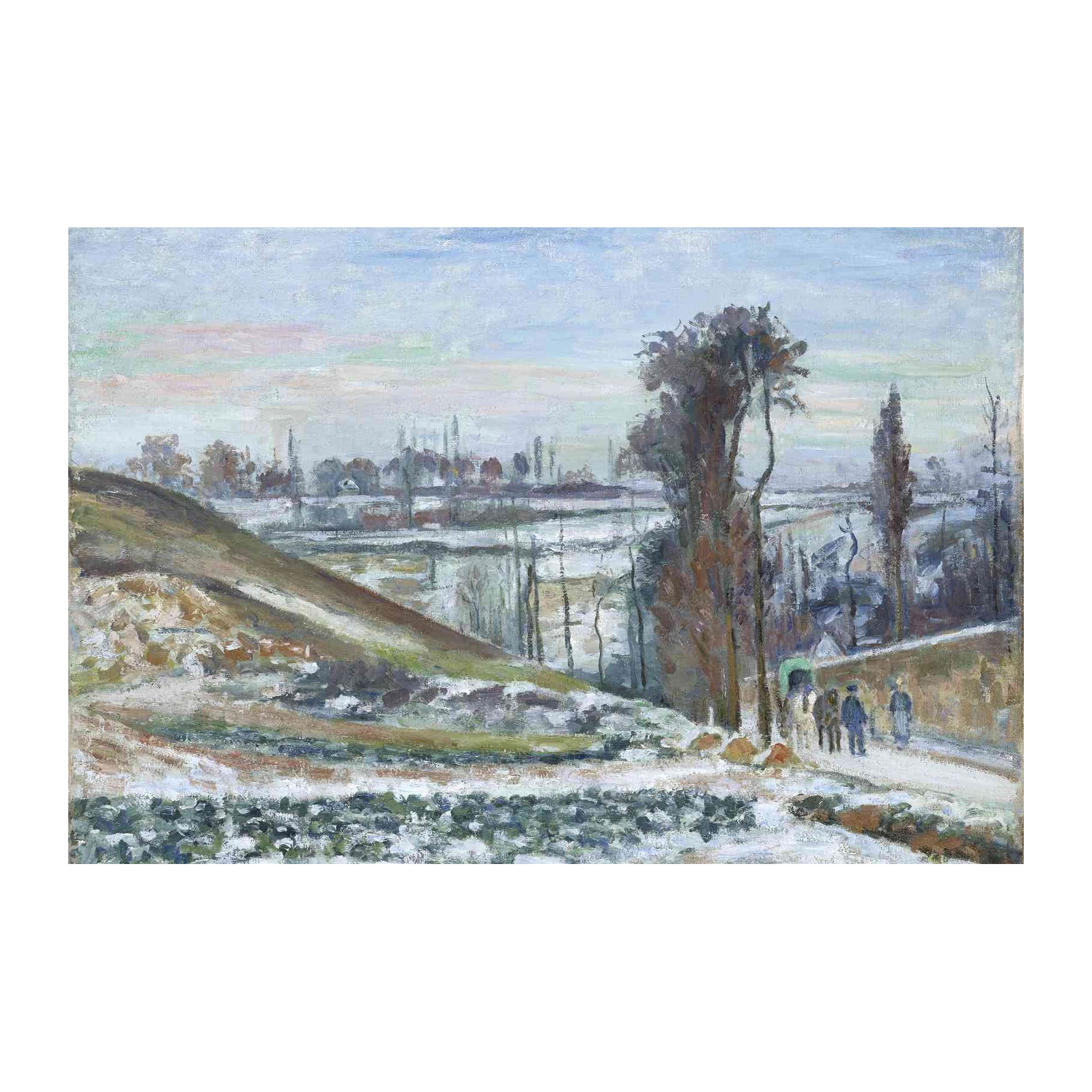 Snowy Landscape with Figures Wall Art