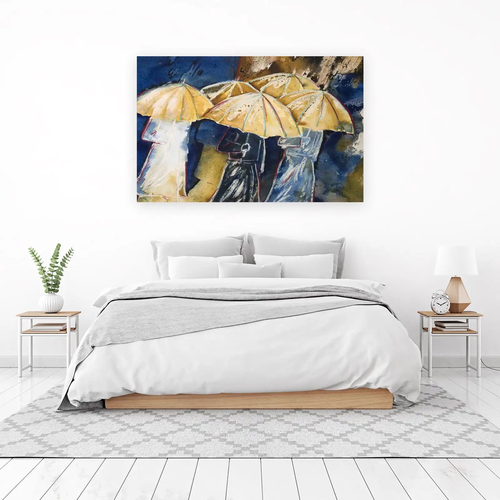 Abstract Rainy Day Umbrellas Wall Art
