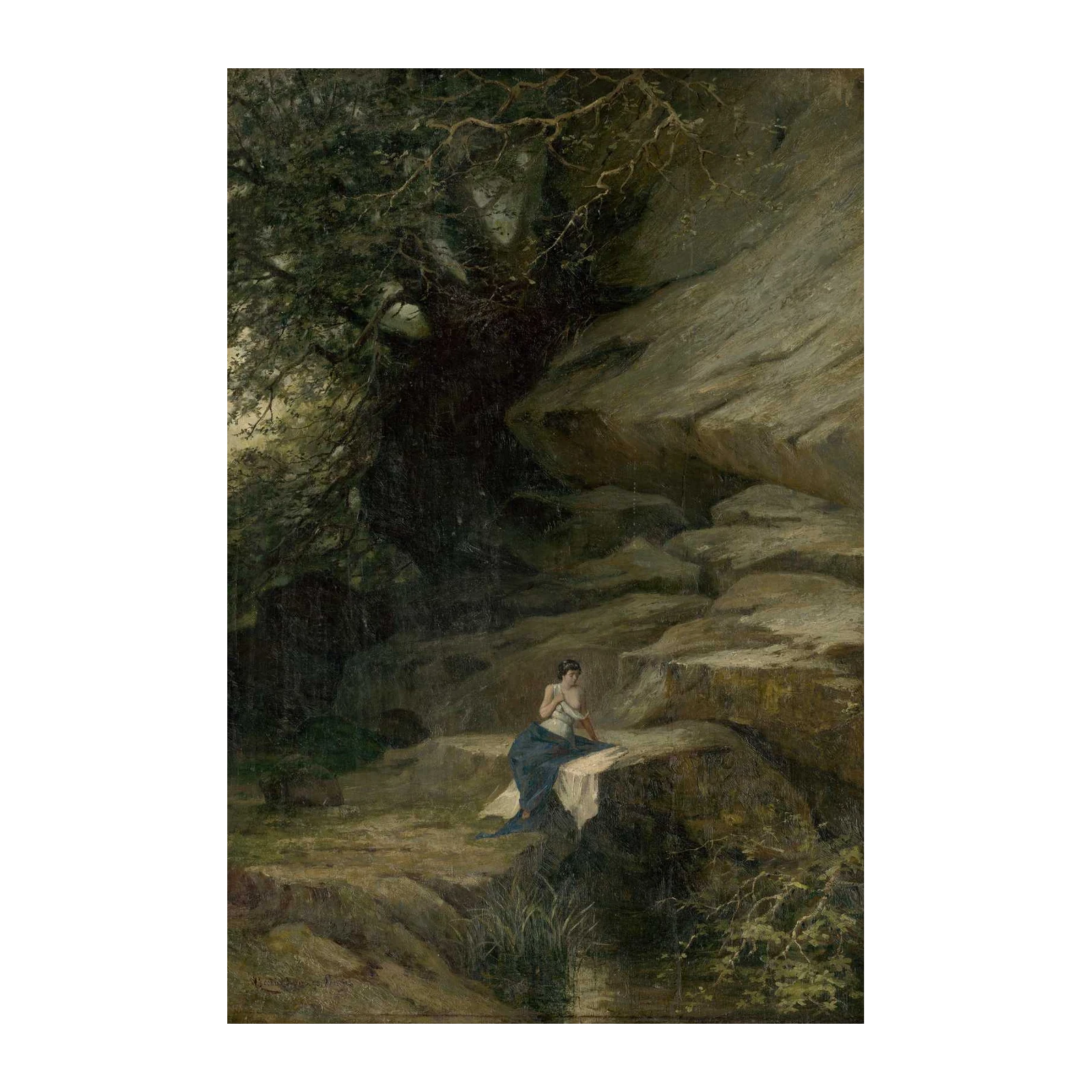 Serene Nymph by Riverbank Wall Art