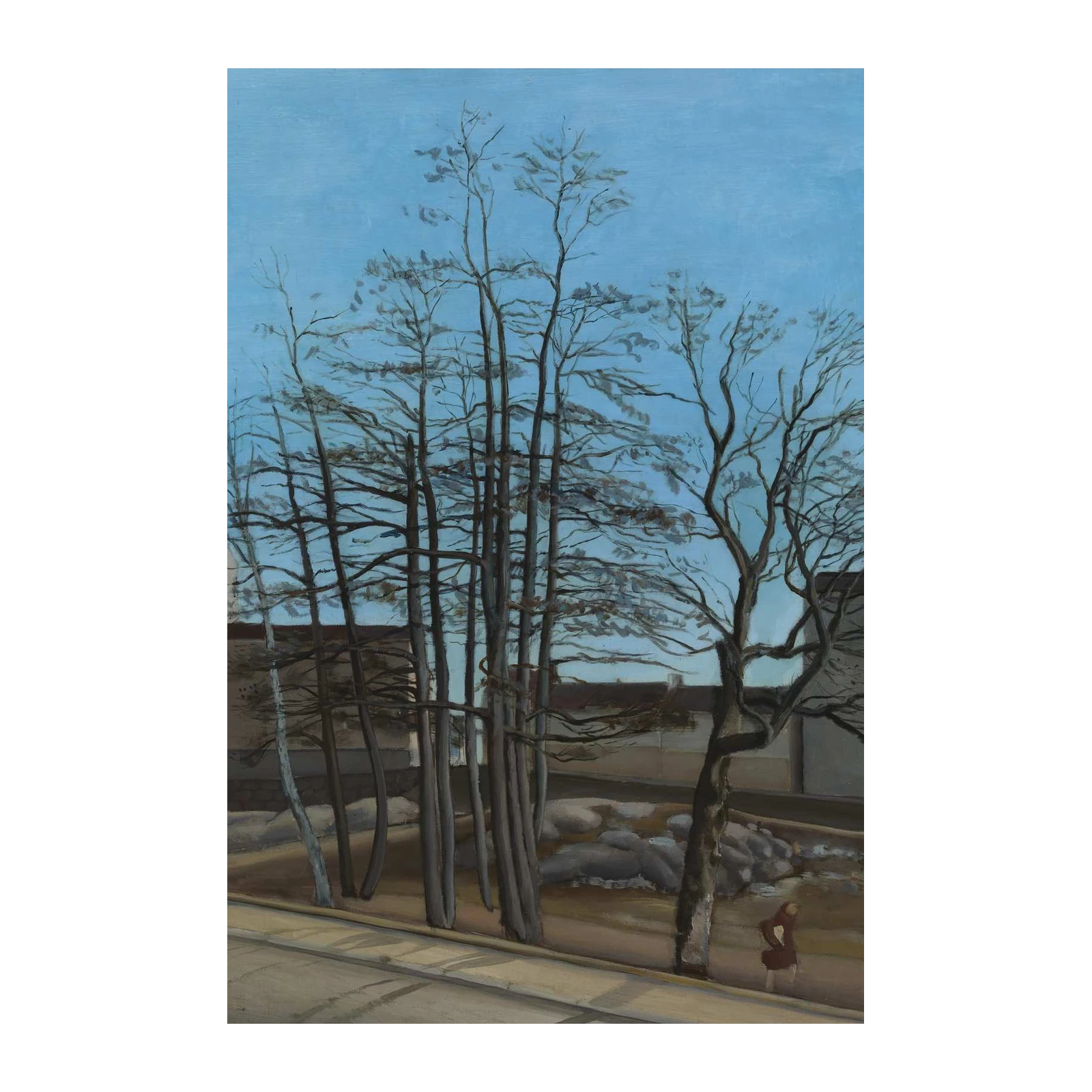 Bare Trees by the Road Wall Art