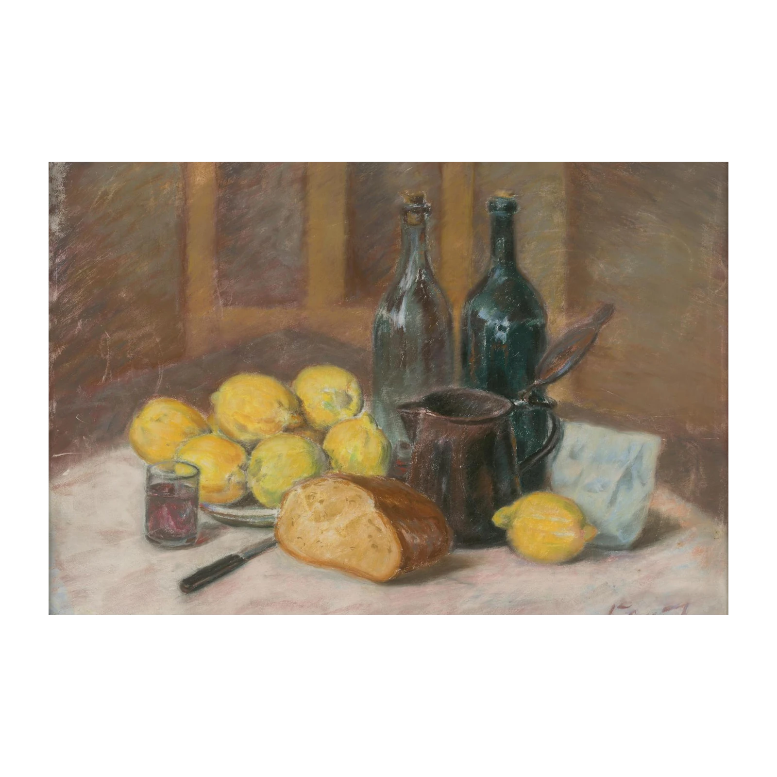 Still Life Lemons and Bread Wall Art