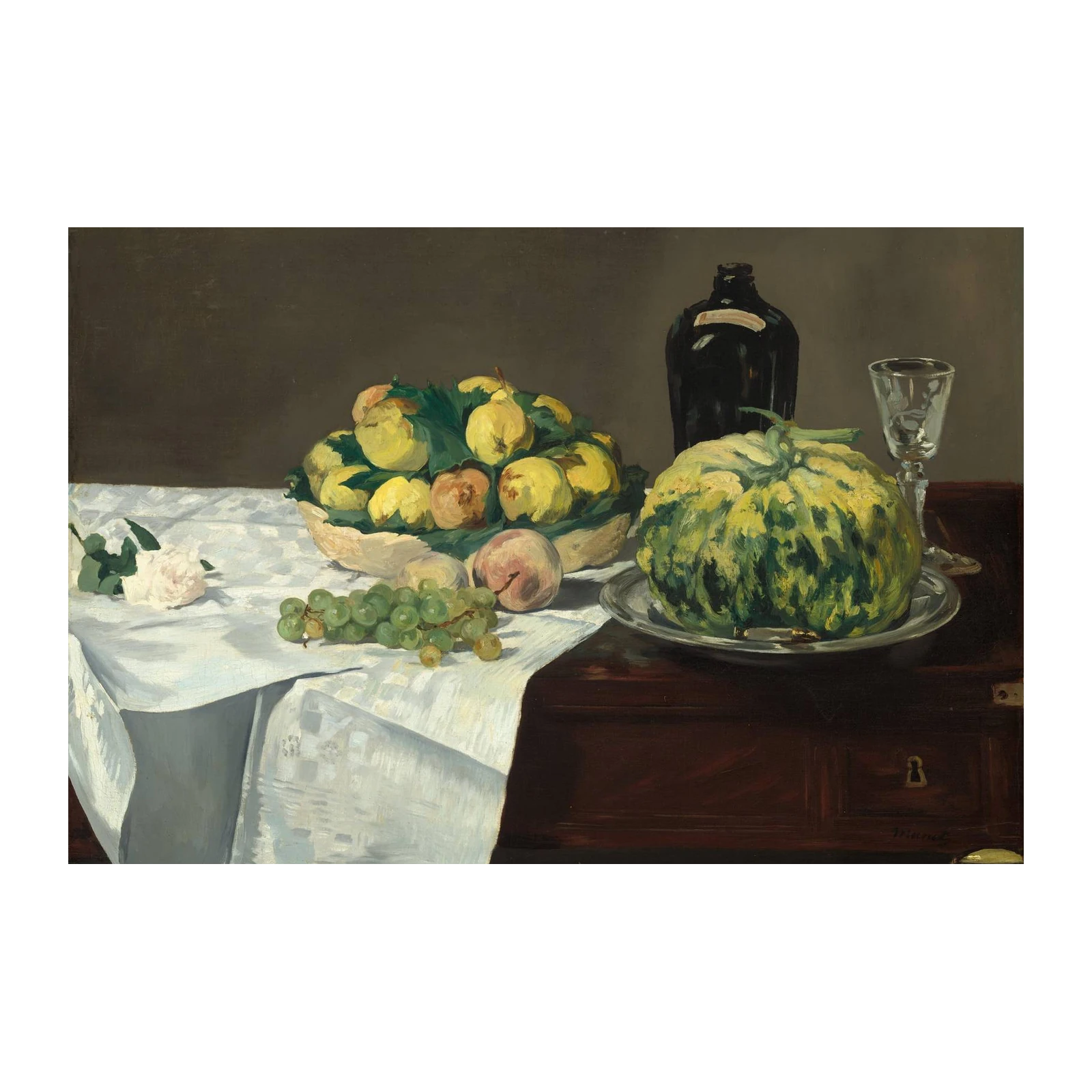 Still Life with Fruits & Bottle Wall Art