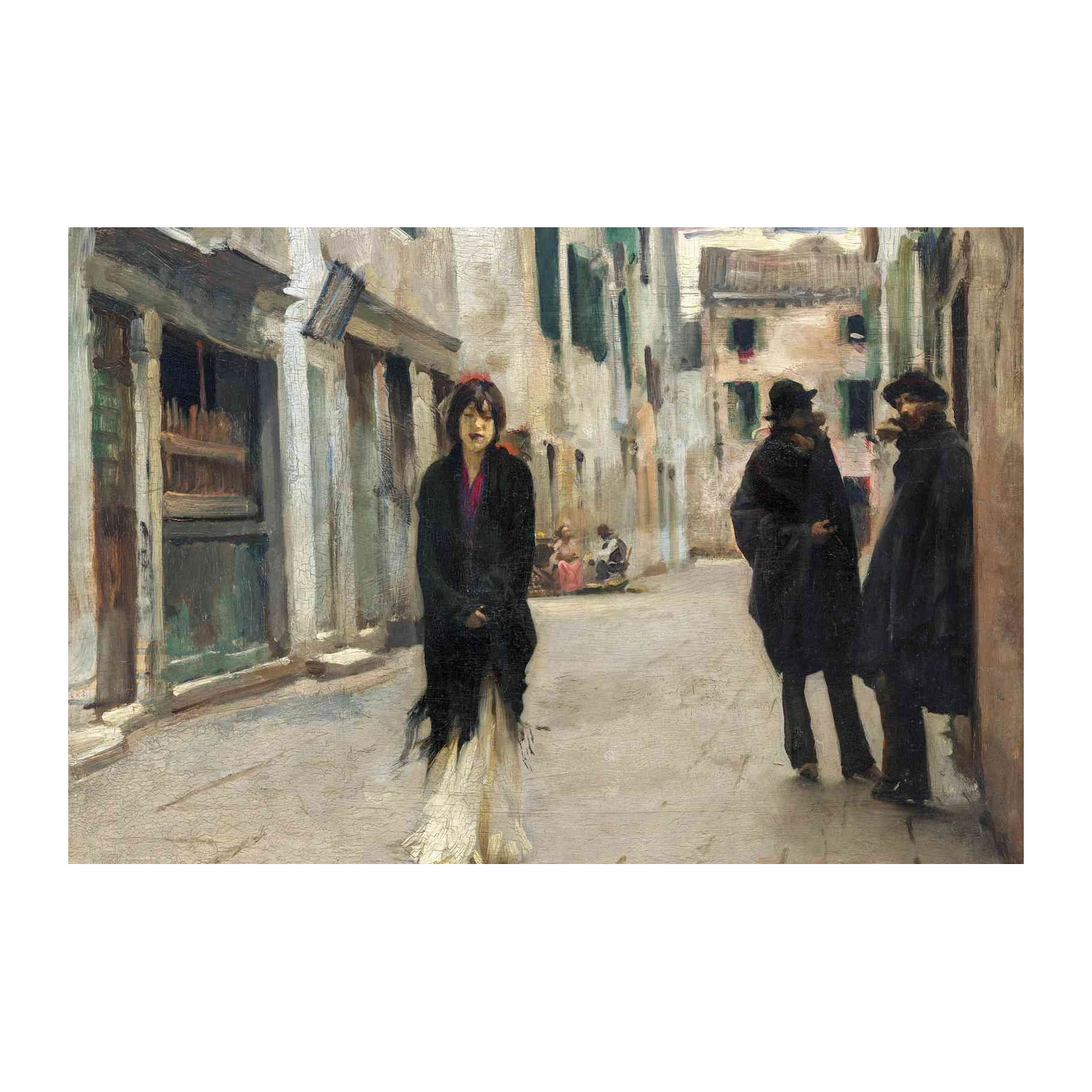 Venetian Street Scene Elegant Lady Wall Art