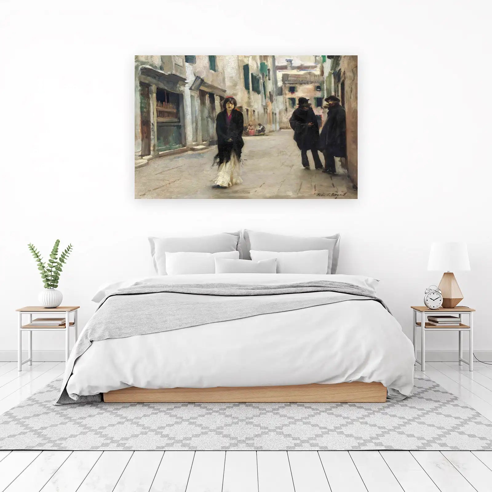 Venetian Street Scene Elegant Lady Wall Art