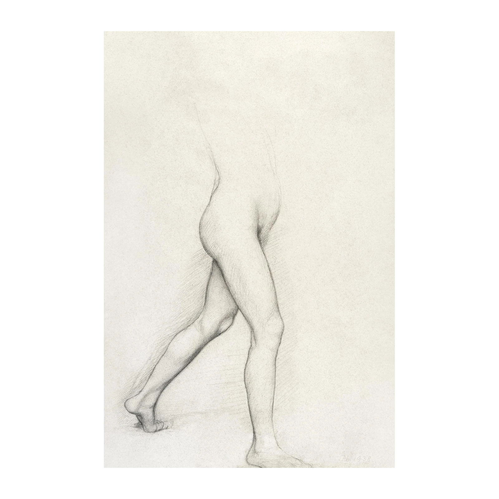 Elegant Figure Study Pencil Sketch Wall Art