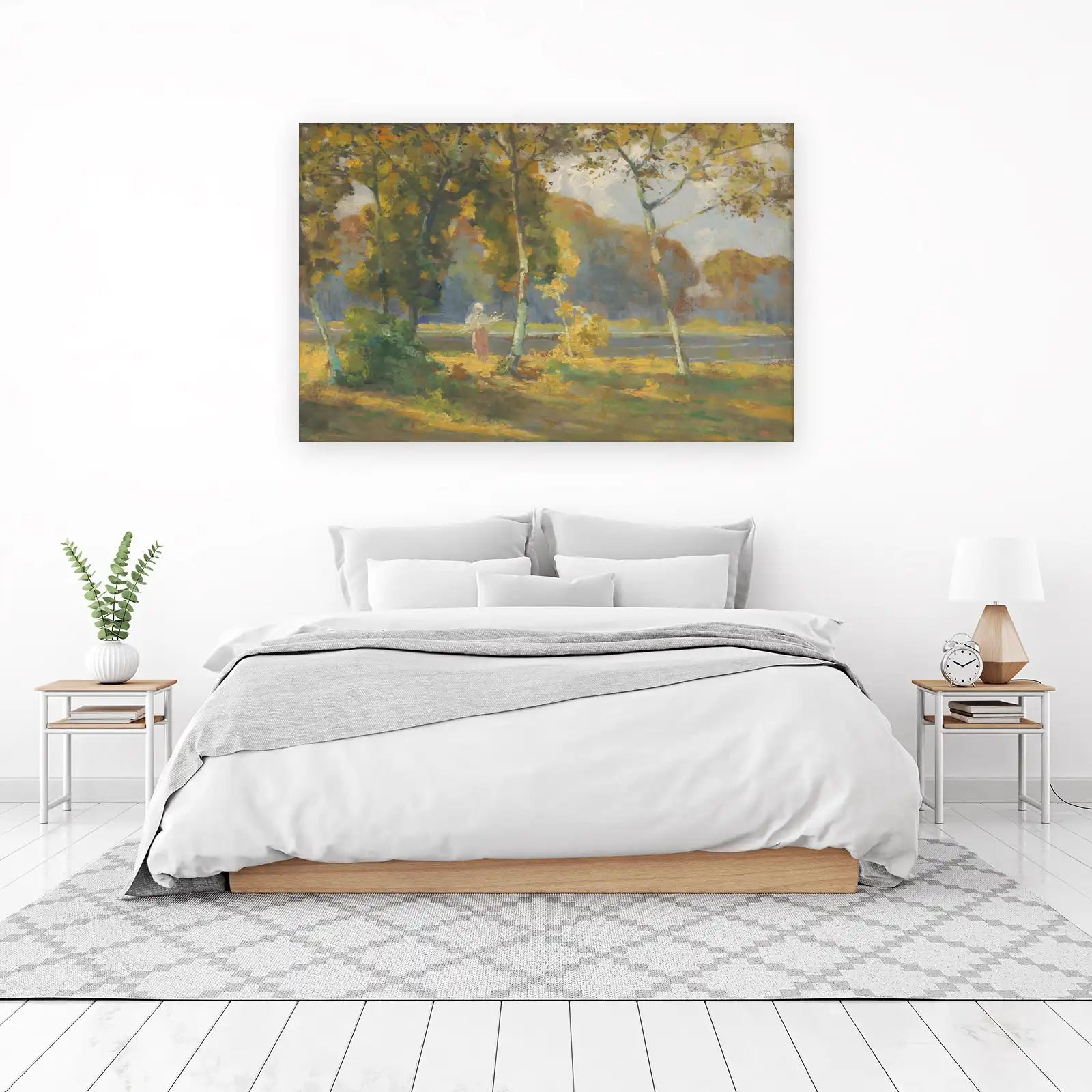 Autumn Landscape with Figure Wall Art