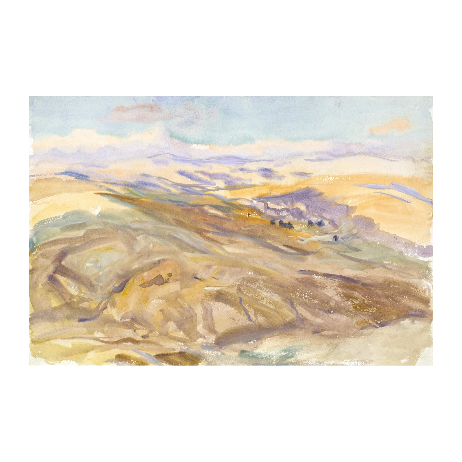 Serene Desert Landscape Horse Caravan Wall Art