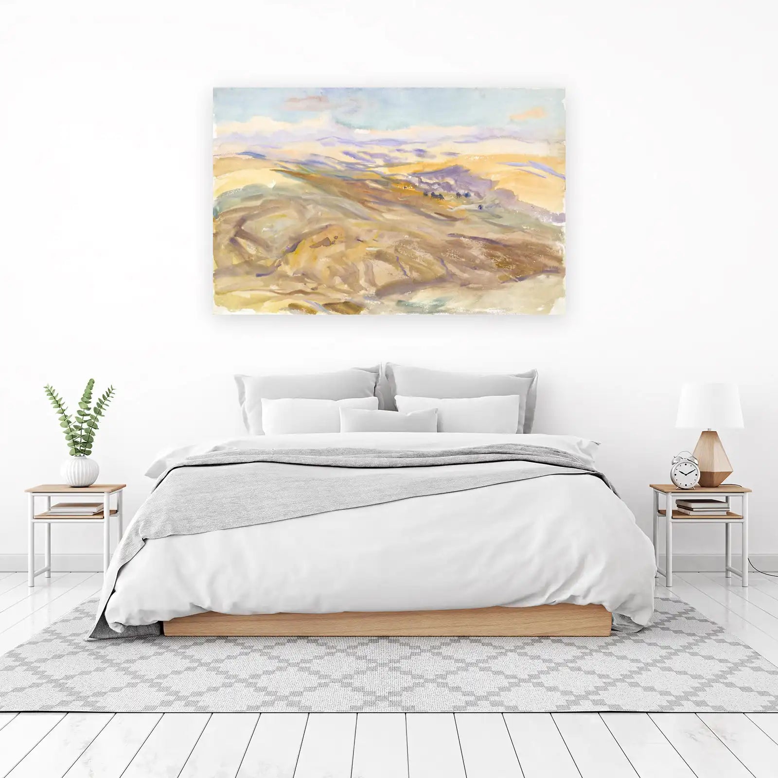 Serene Desert Landscape Horse Caravan Wall Art