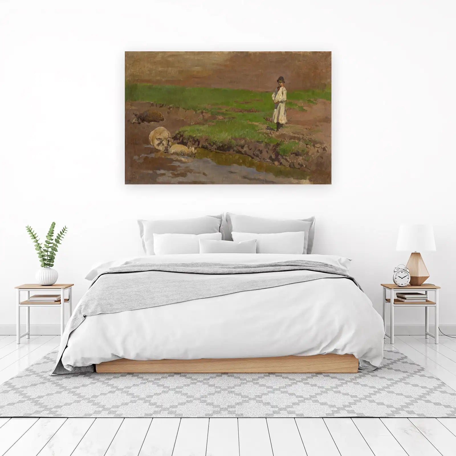 Farm Scene with Pigs & Child Wall Art