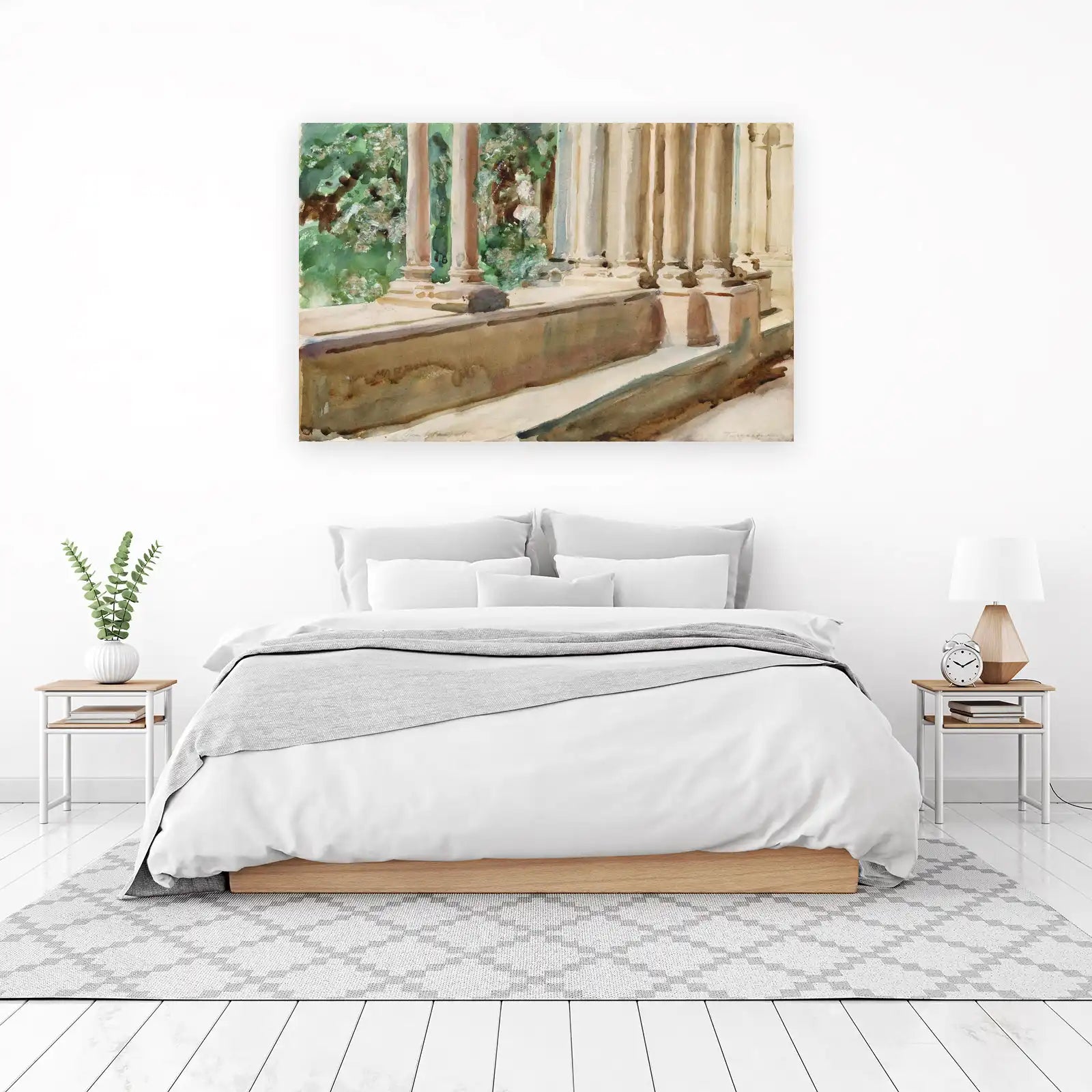 Serene Column Garden Watercolor Wall Art