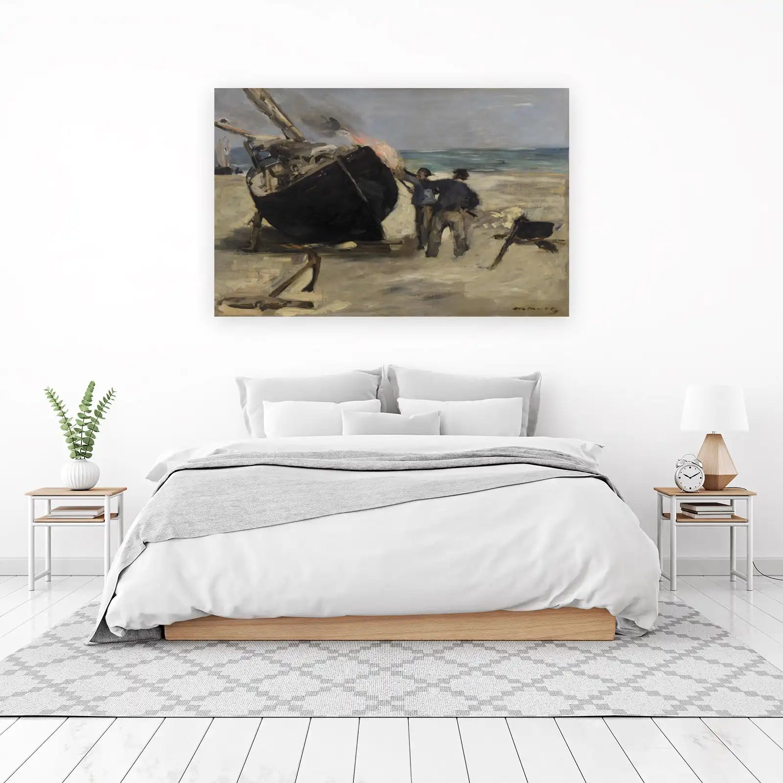 Fishermen at Work Seascape Wall Art