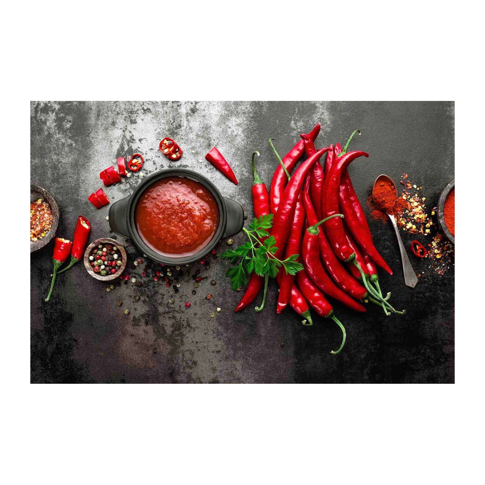 Spicy Red Chili & Sauce Arrangement Wall Art