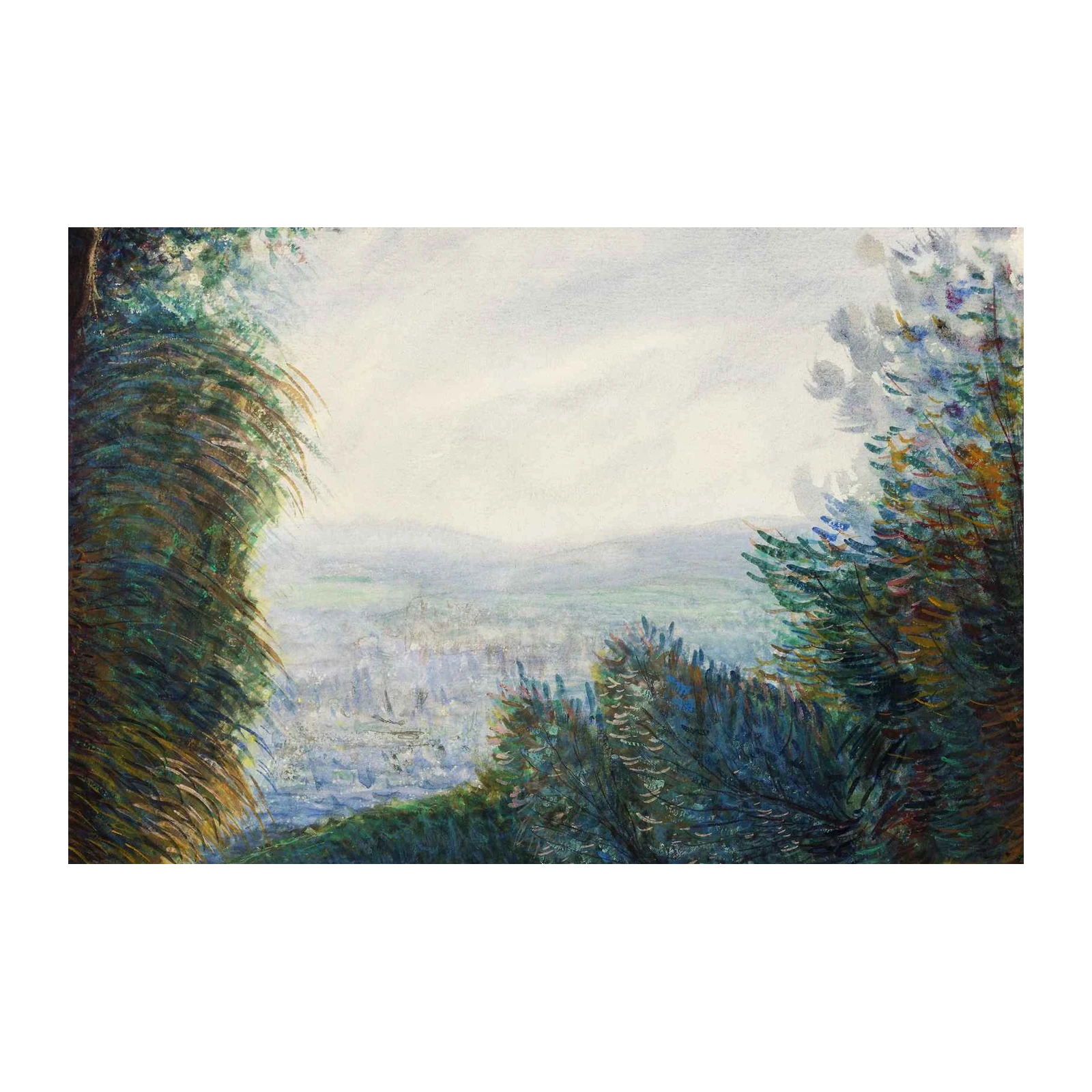 Serene Landscape Watercolor Wall Art