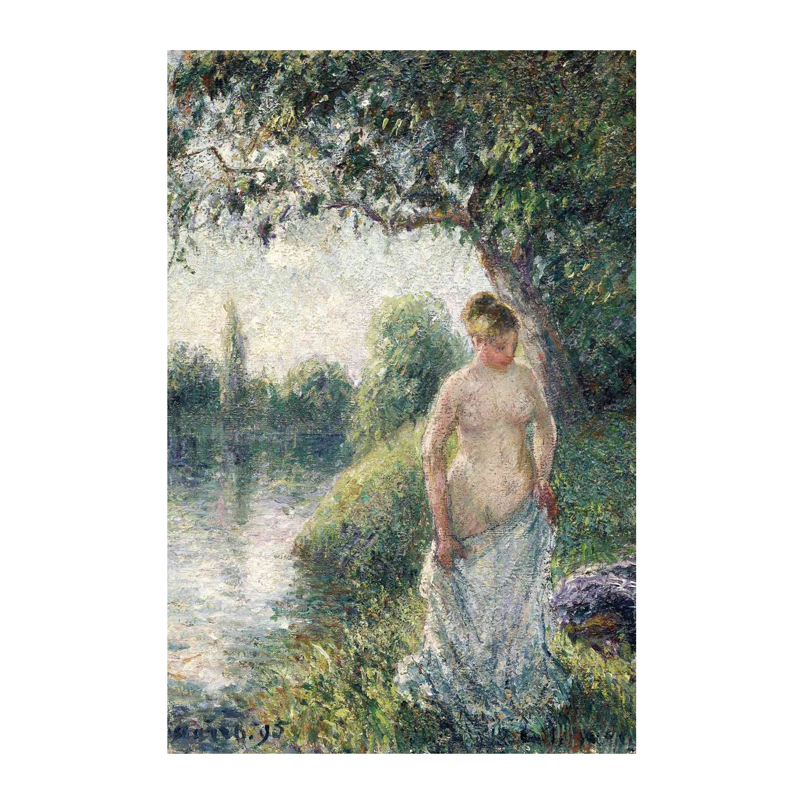 Serene Riverside Nymph Impressionist Wall Art