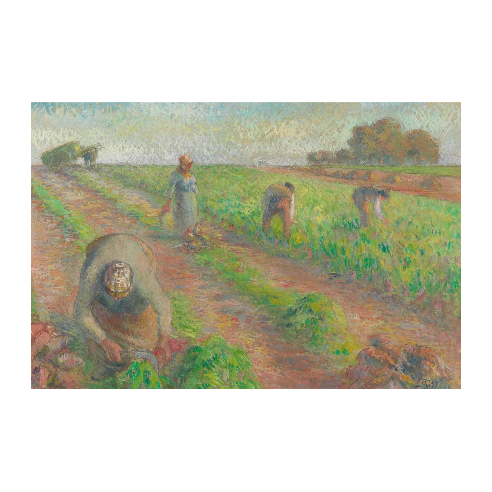 Farm Laborers Impressionist Field Wall Art
