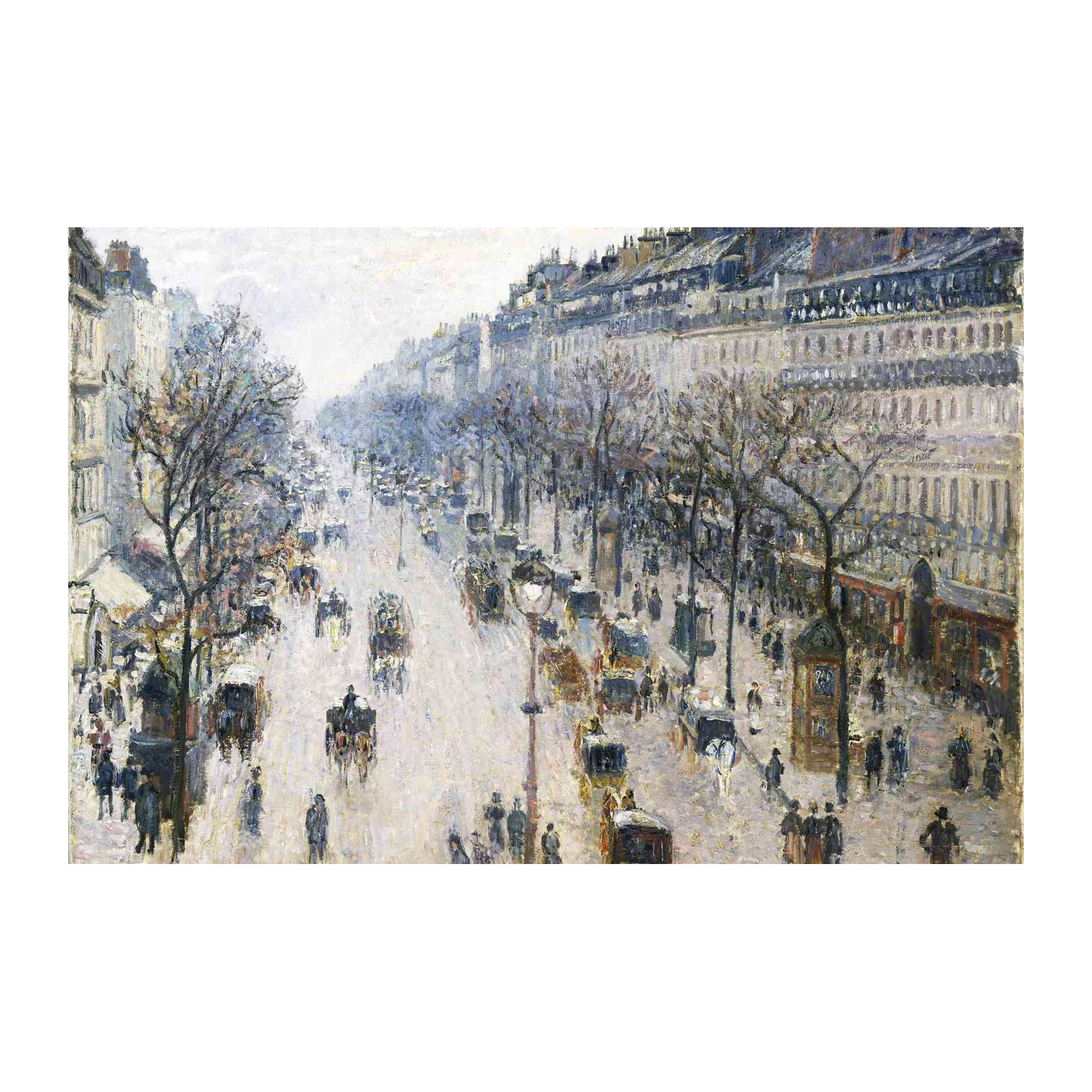 Parisian Winter Street Impressionist Wall Art