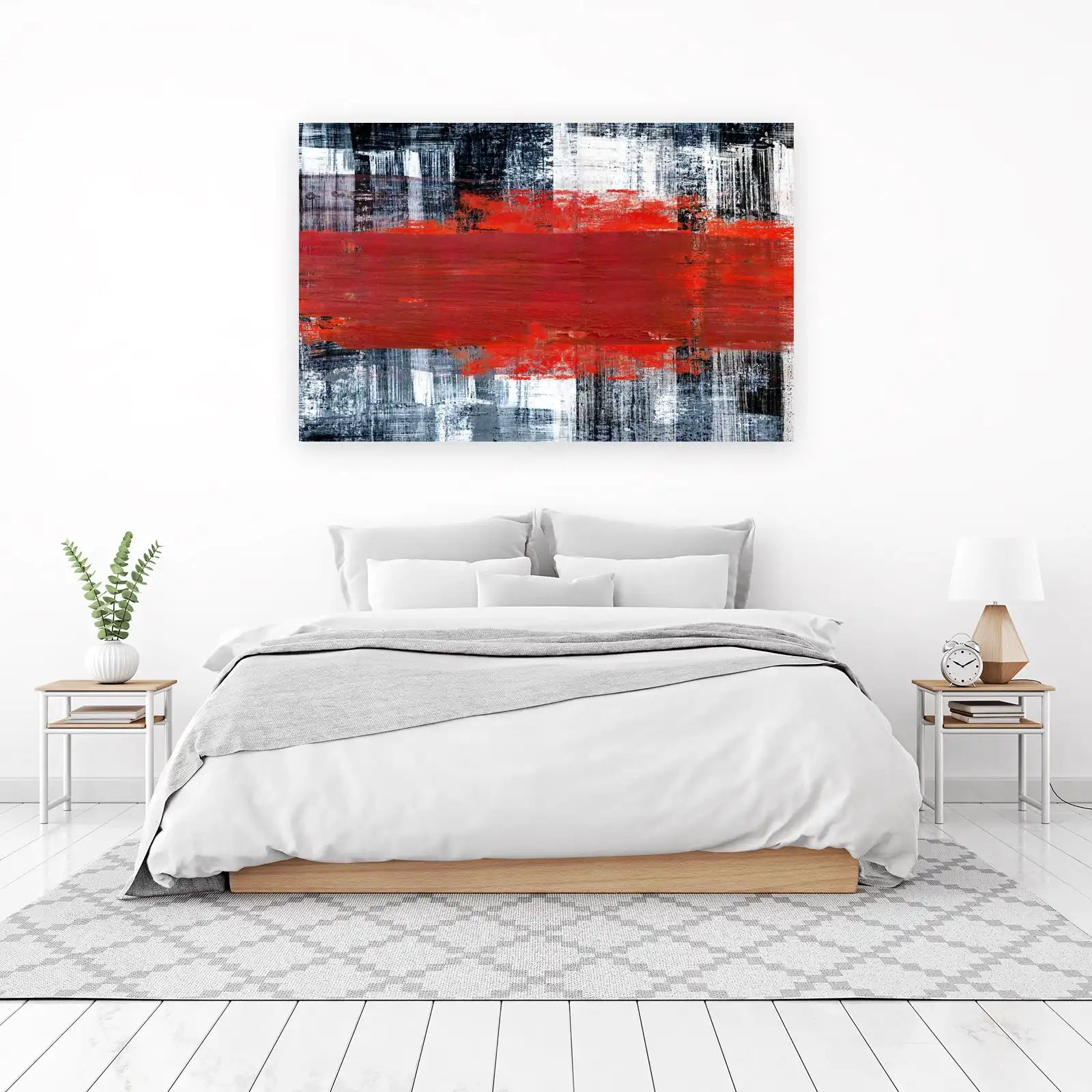 Bold Red Abstract Modern Art Wall Art