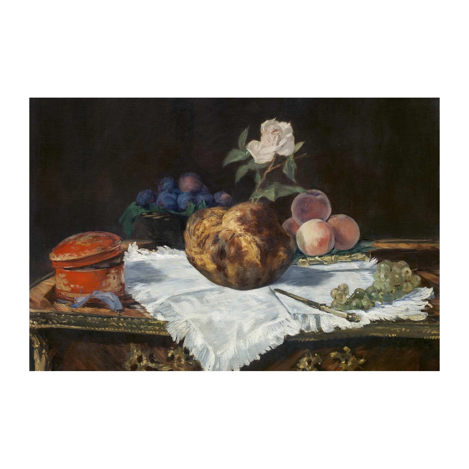 Elegant Still Life Fruit & Bread Wall Art