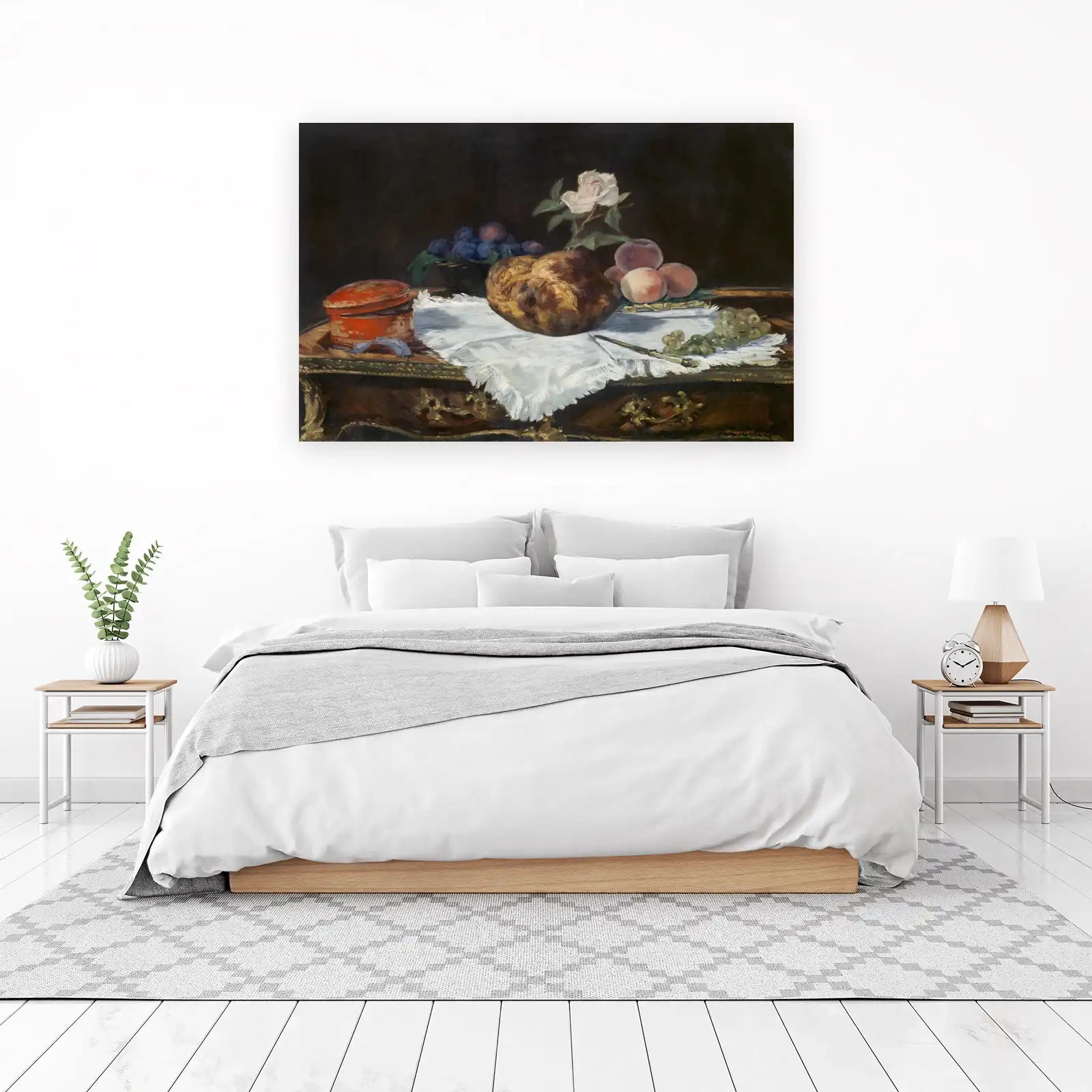 Elegant Still Life Fruit & Bread Wall Art