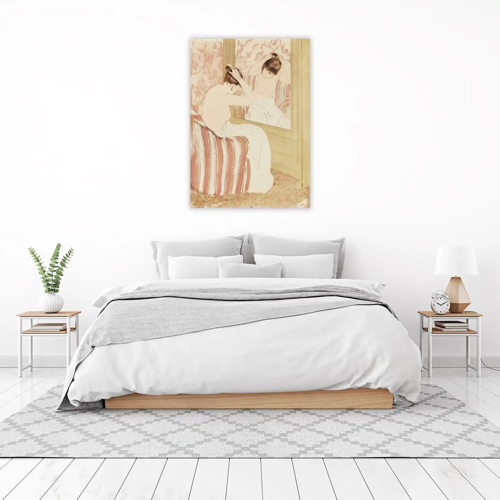 Elegant Lady Mirror Vintage Art Wall Art