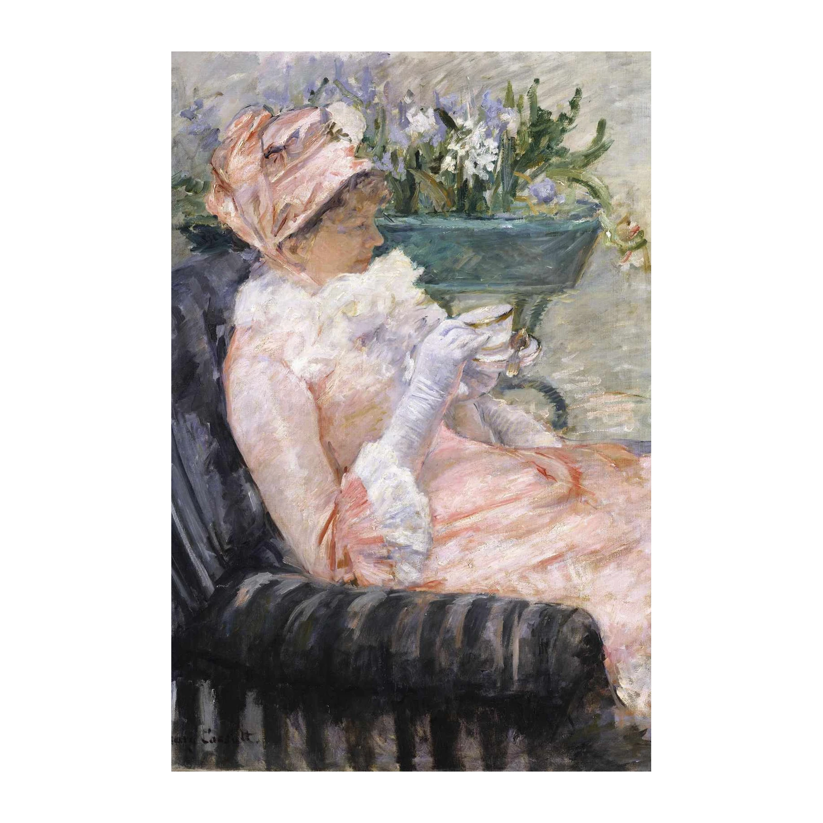 Elegant Woman with Flowers Wall Art