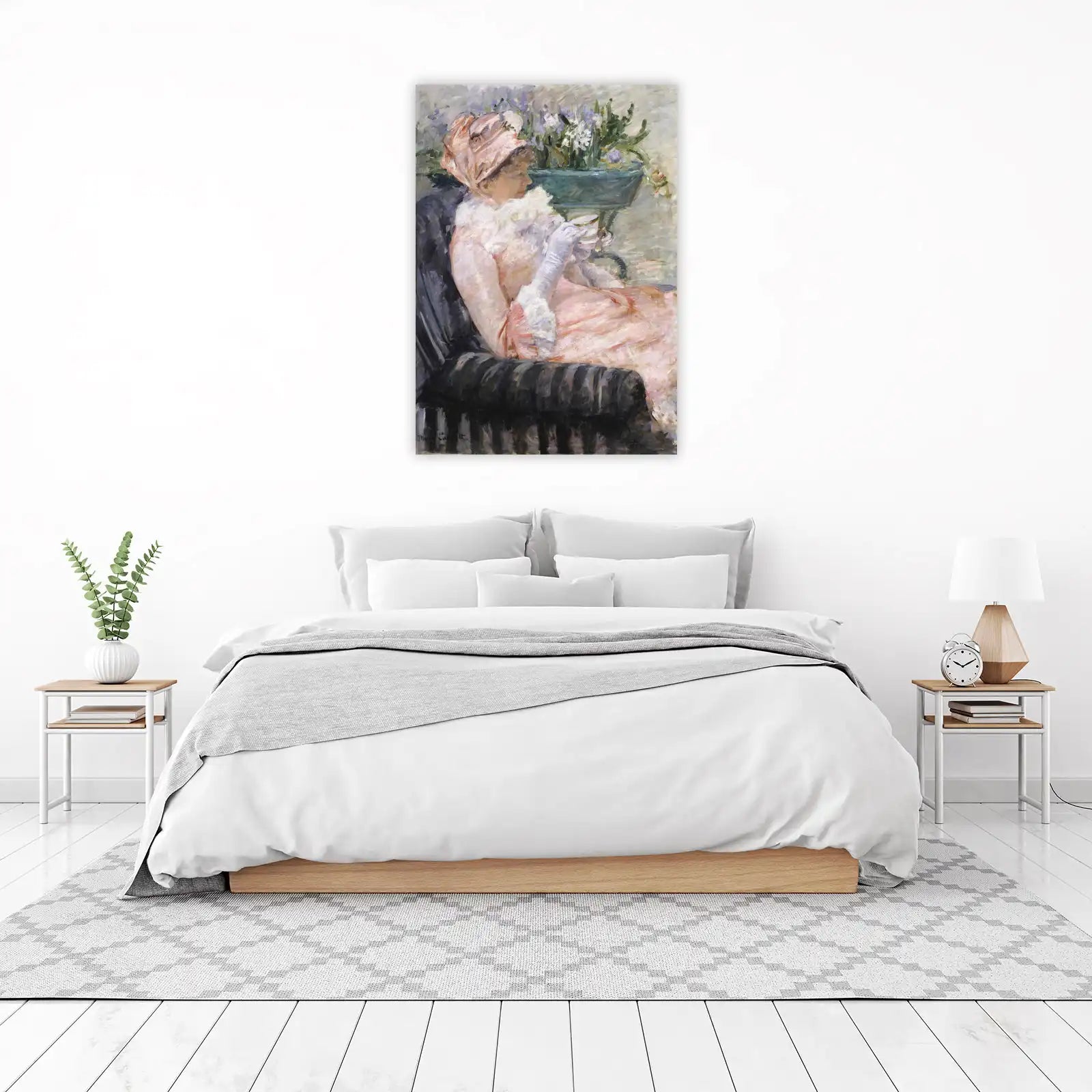 Elegant Woman with Flowers Wall Art