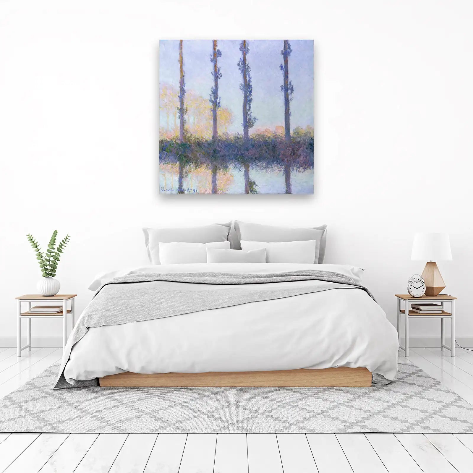 Serene Poplars Reflection Wall Art