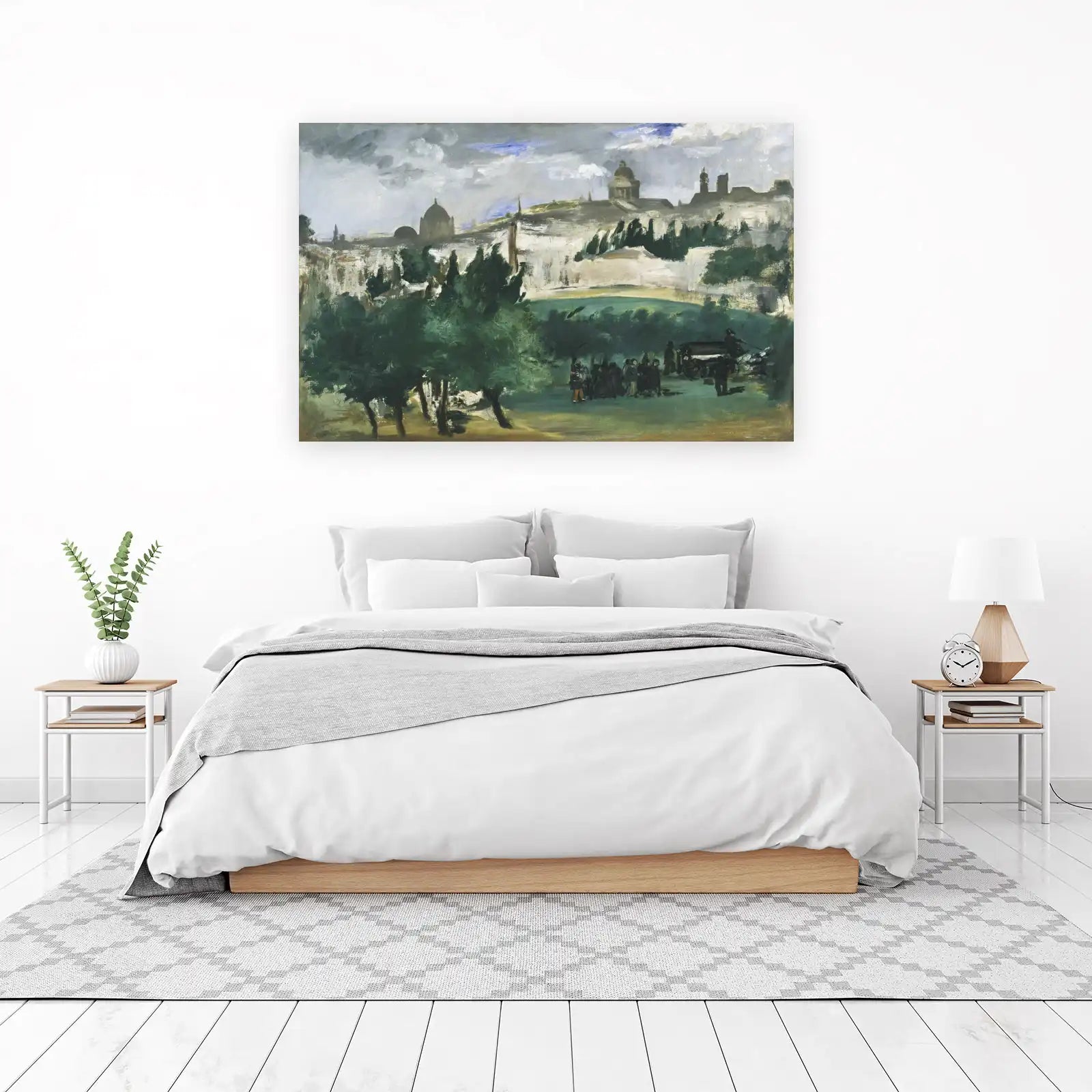 Impressionist Cityscape with Figures Wall Art