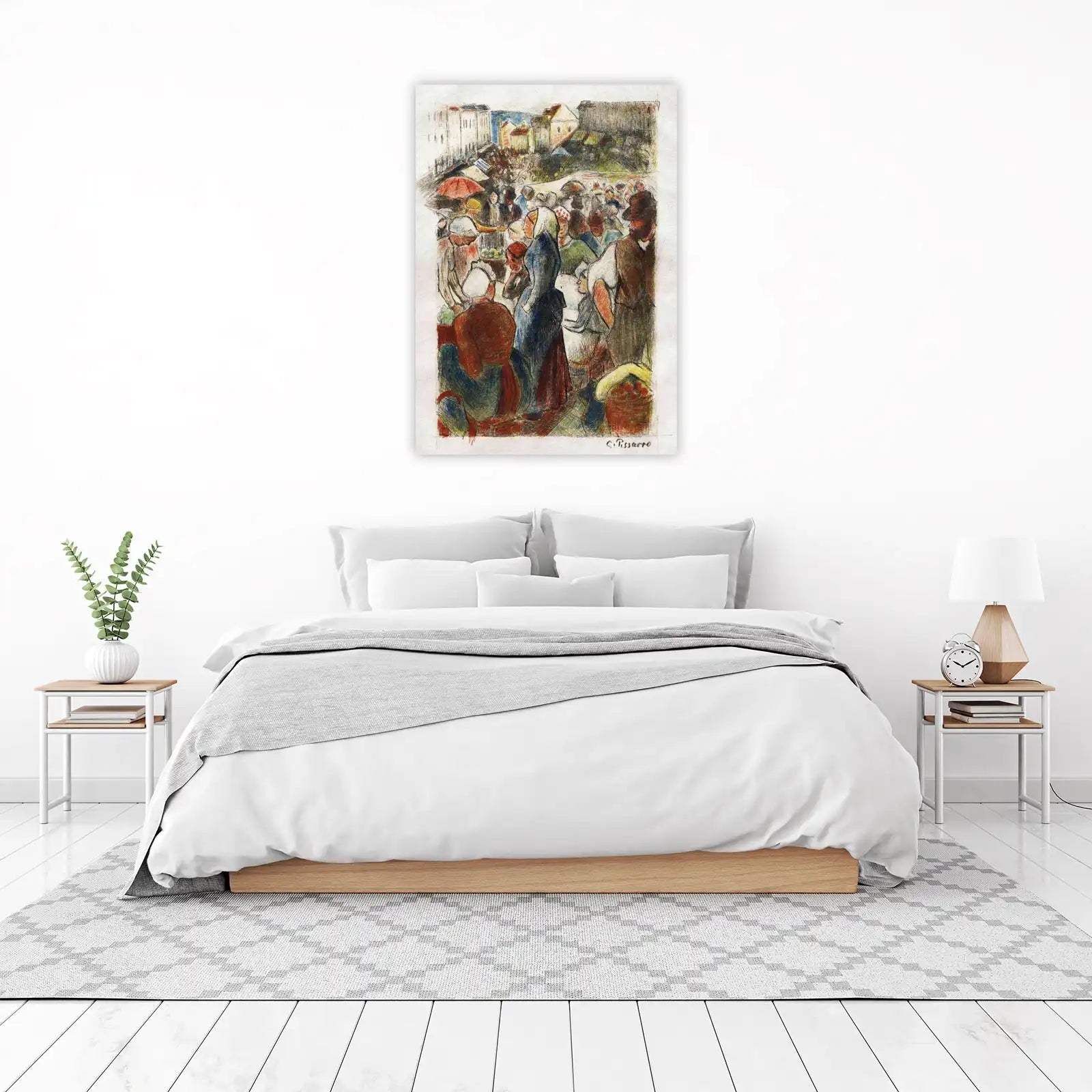 Vibrant Market Scene Impressionist Wall Art