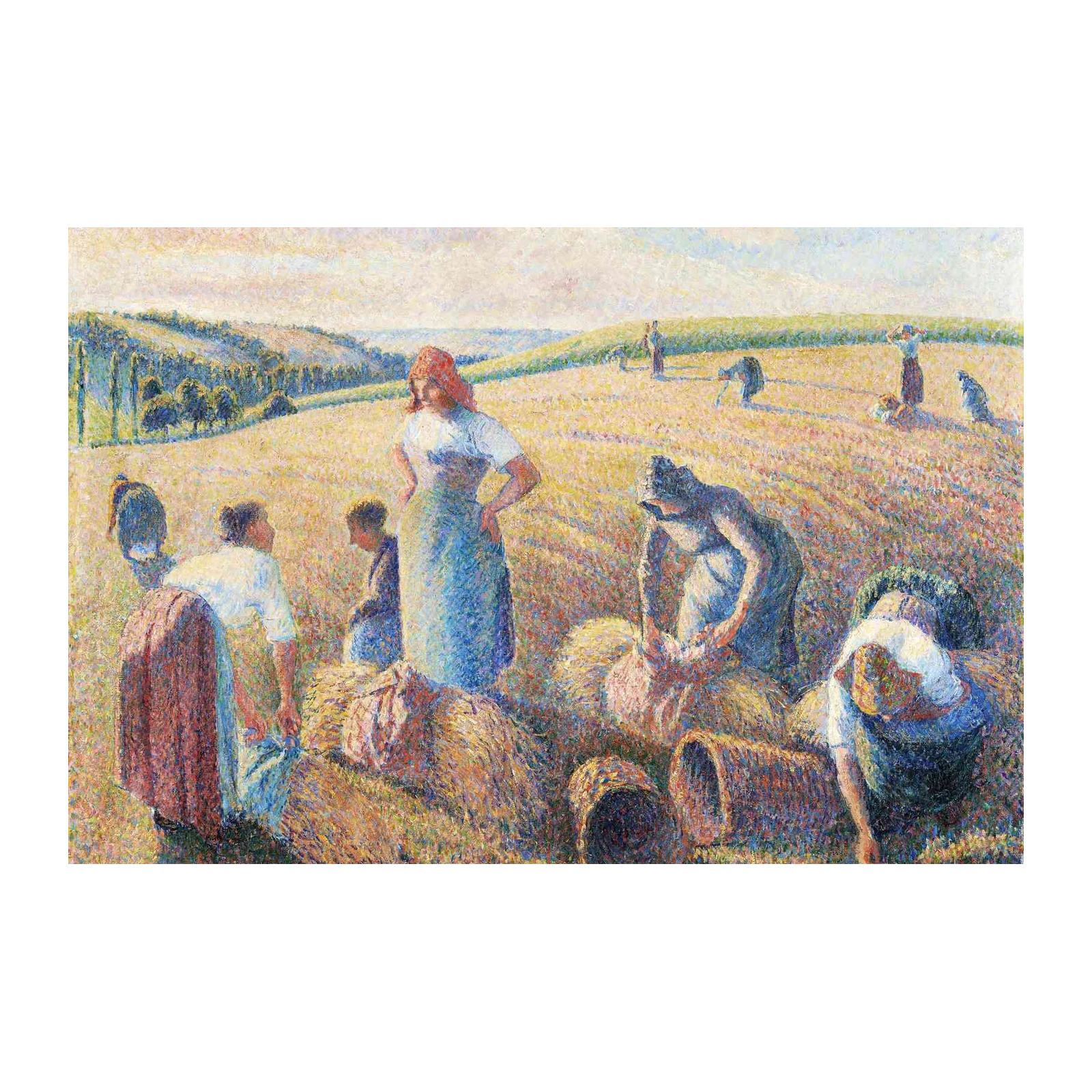 Harvesters at Work Pointillism Wall Art