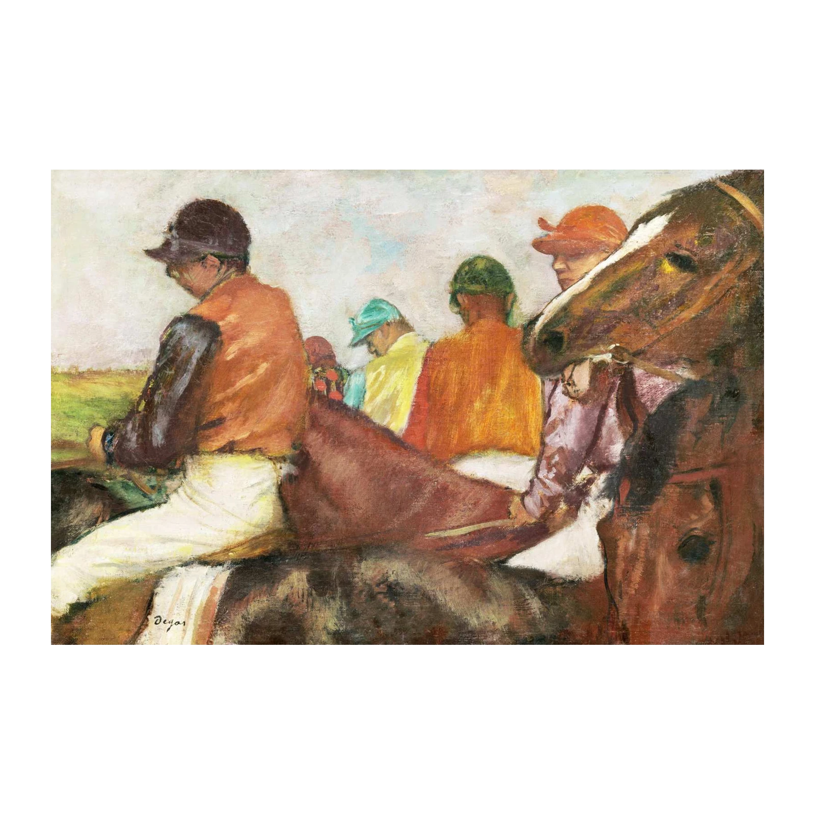 Horse Racing Jockeys Impressionist Wall Art