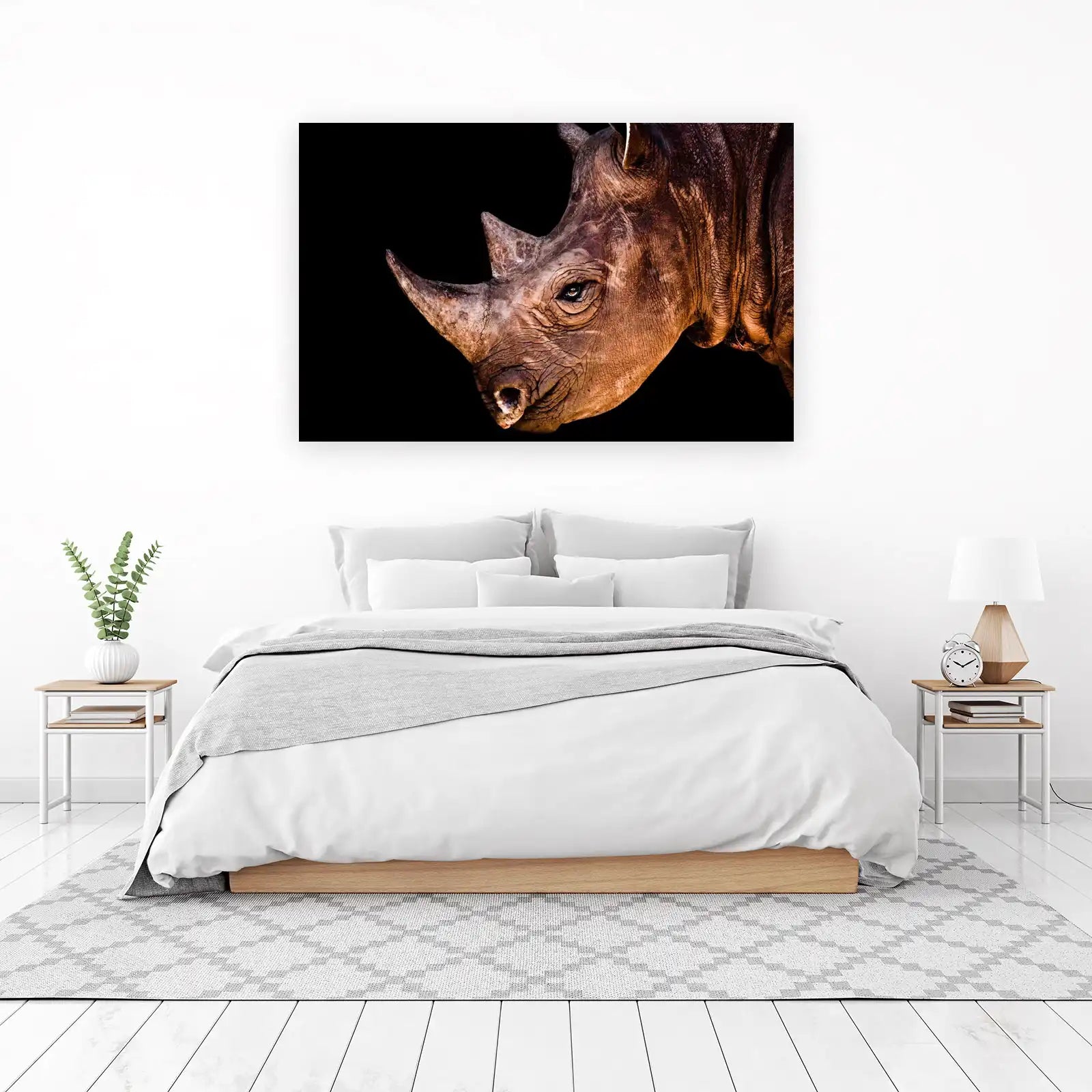 Majestic Rhino Close-Up Animal Wall Art