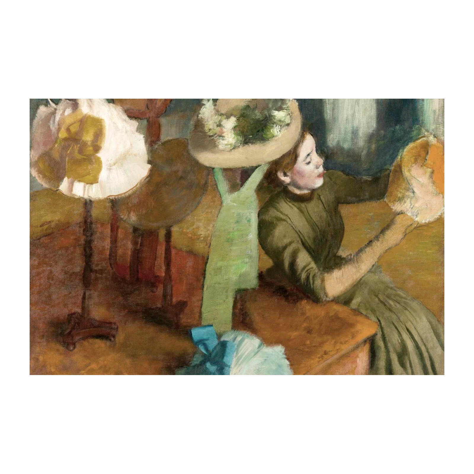 Woman Selecting a Hat Art Wall Art